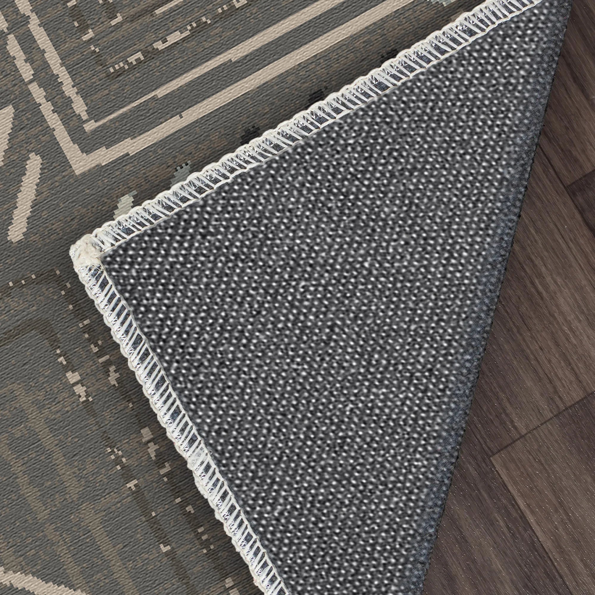 Slate Metro Geometric Washable Rug