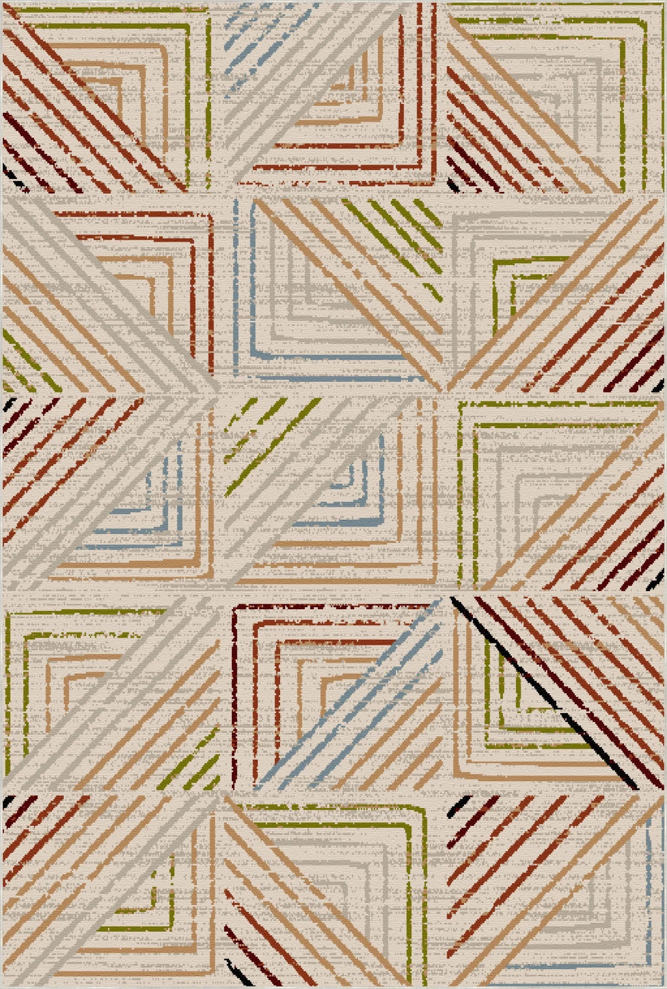 Sonora Tile Geometric Washable Rug