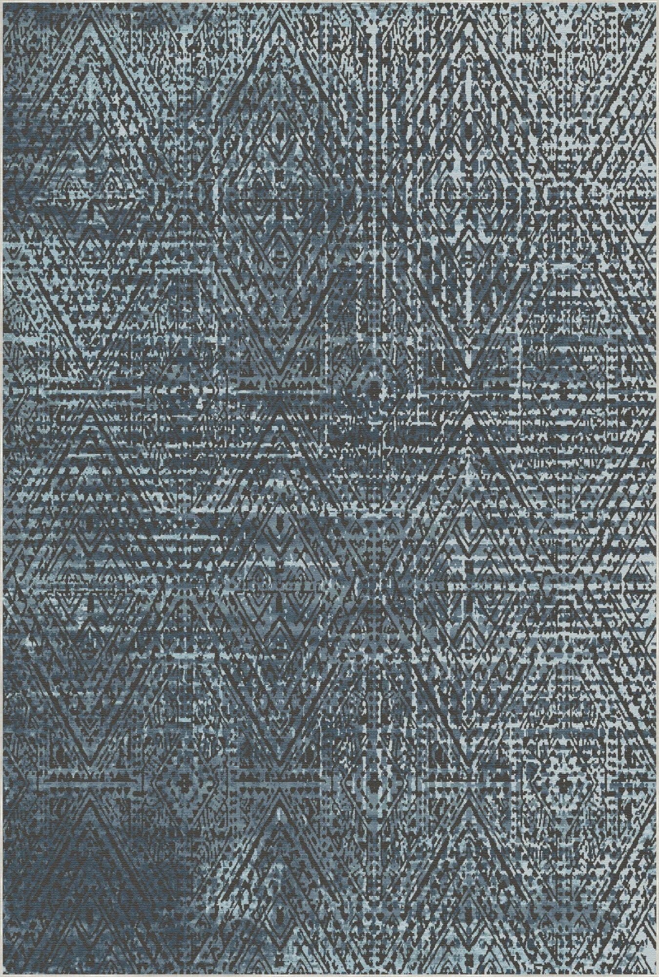 Cerulean Shadow Lattice Rug