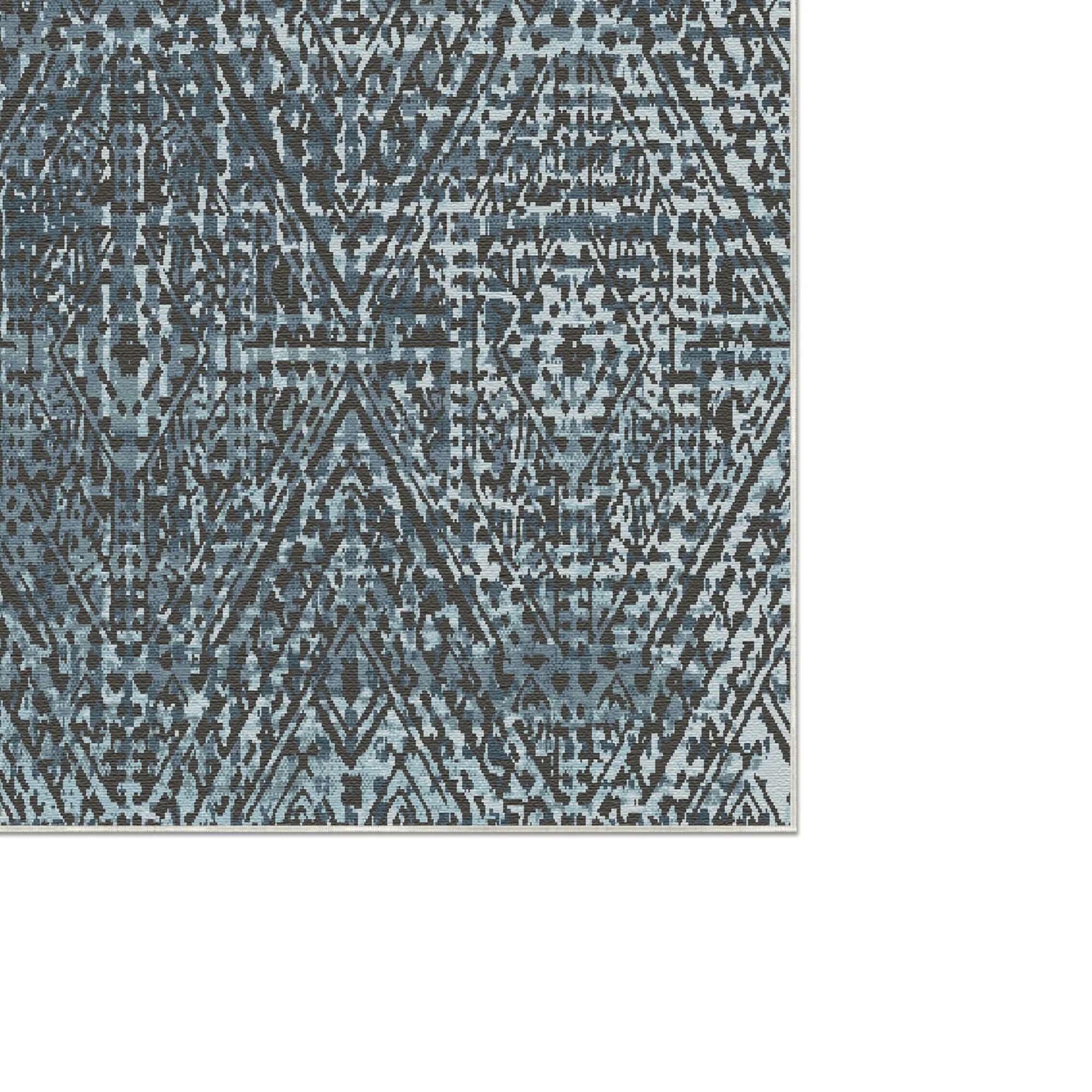 Cerulean Shadow Lattice Rug