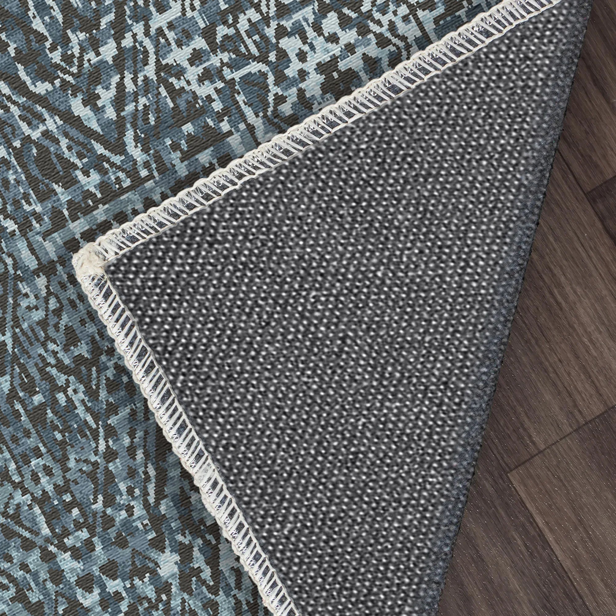Cerulean Shadow Lattice Rug