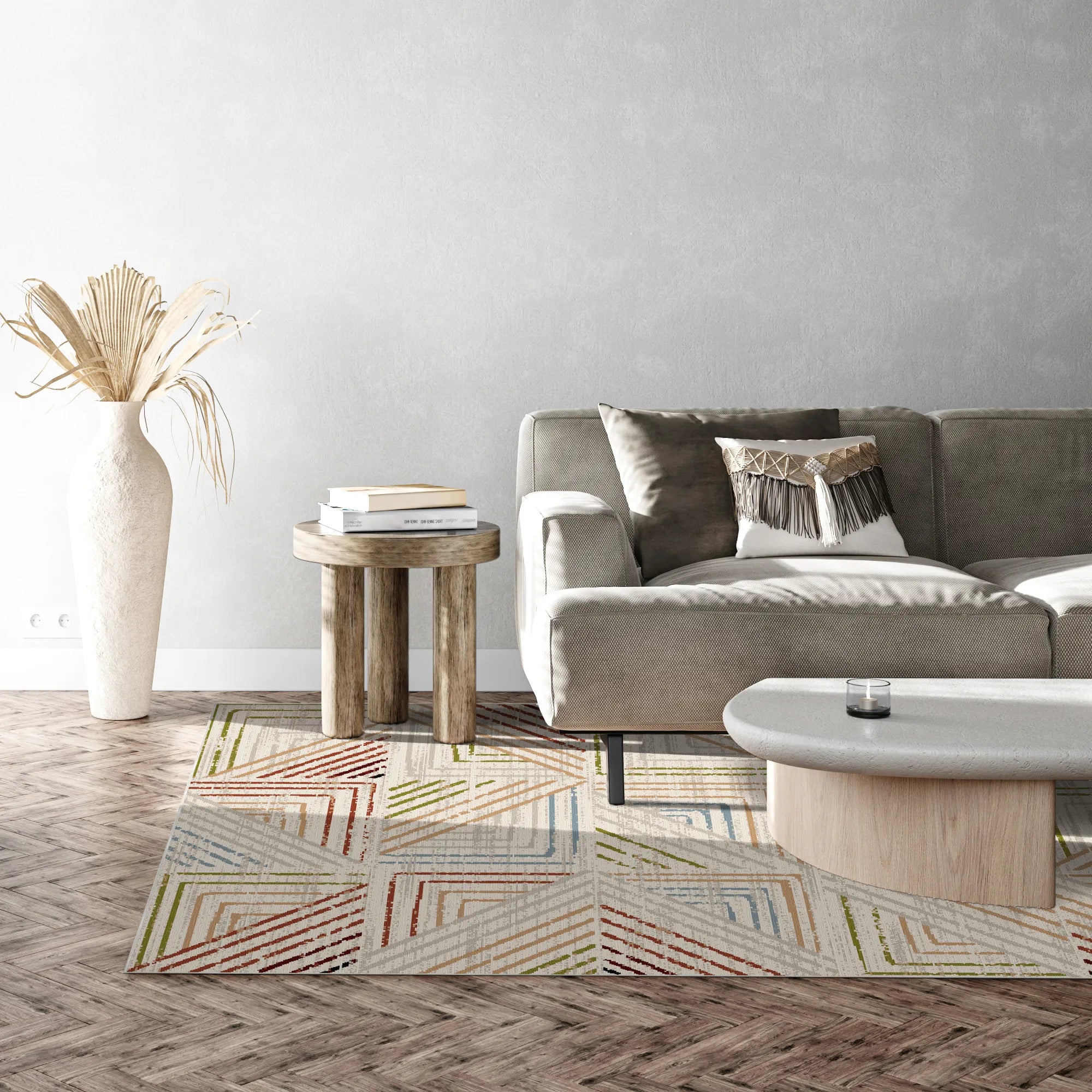 Sonora Tile Geometric Washable Rug
