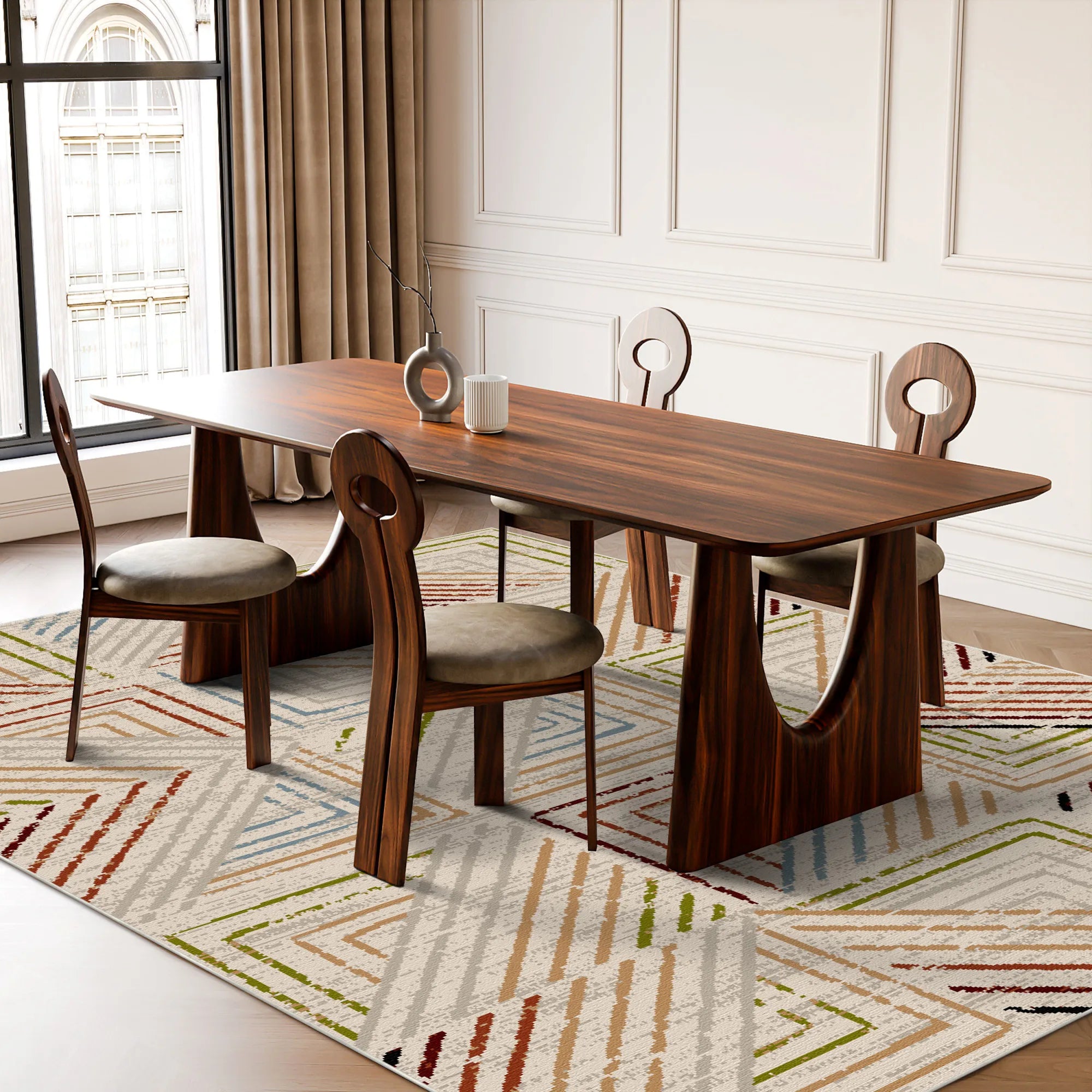 Sonora Tile Geometric Washable Rug