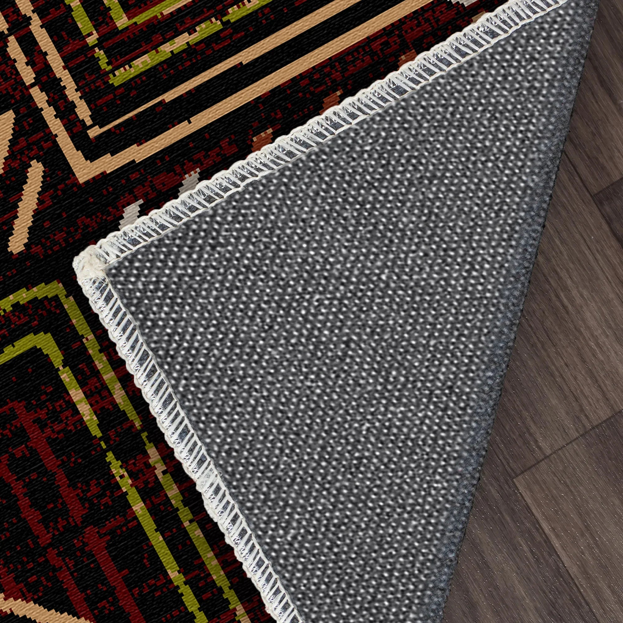 Midnight Canyon Geometric Washable Rug