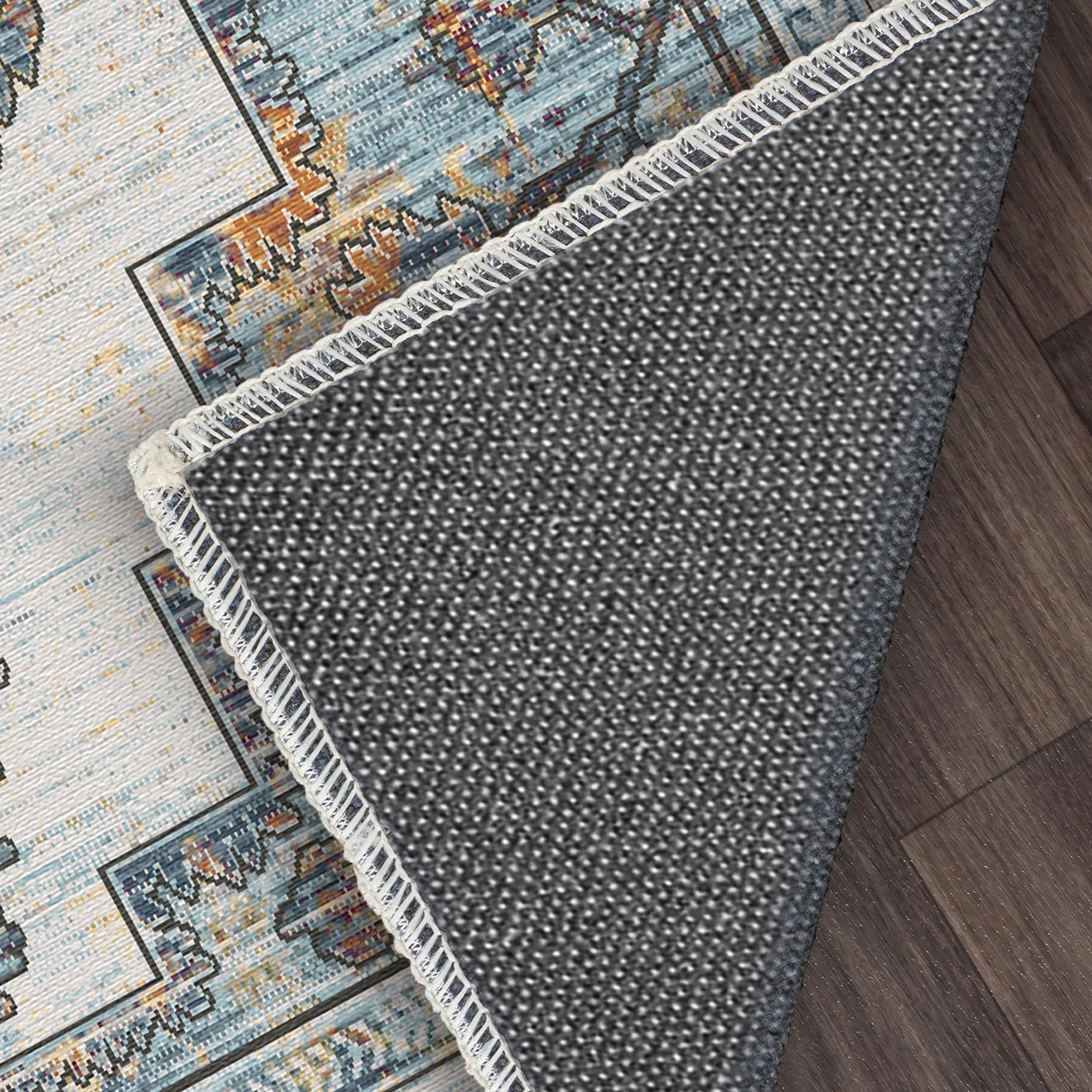 Gilded Indigo Stepped Medallion Rug