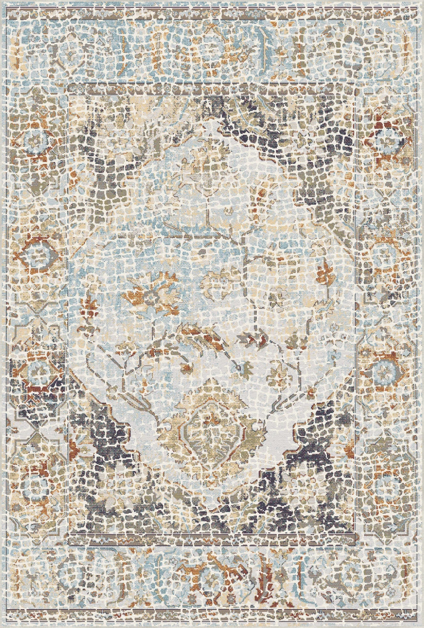 Azure Mosaic Arbour Rug