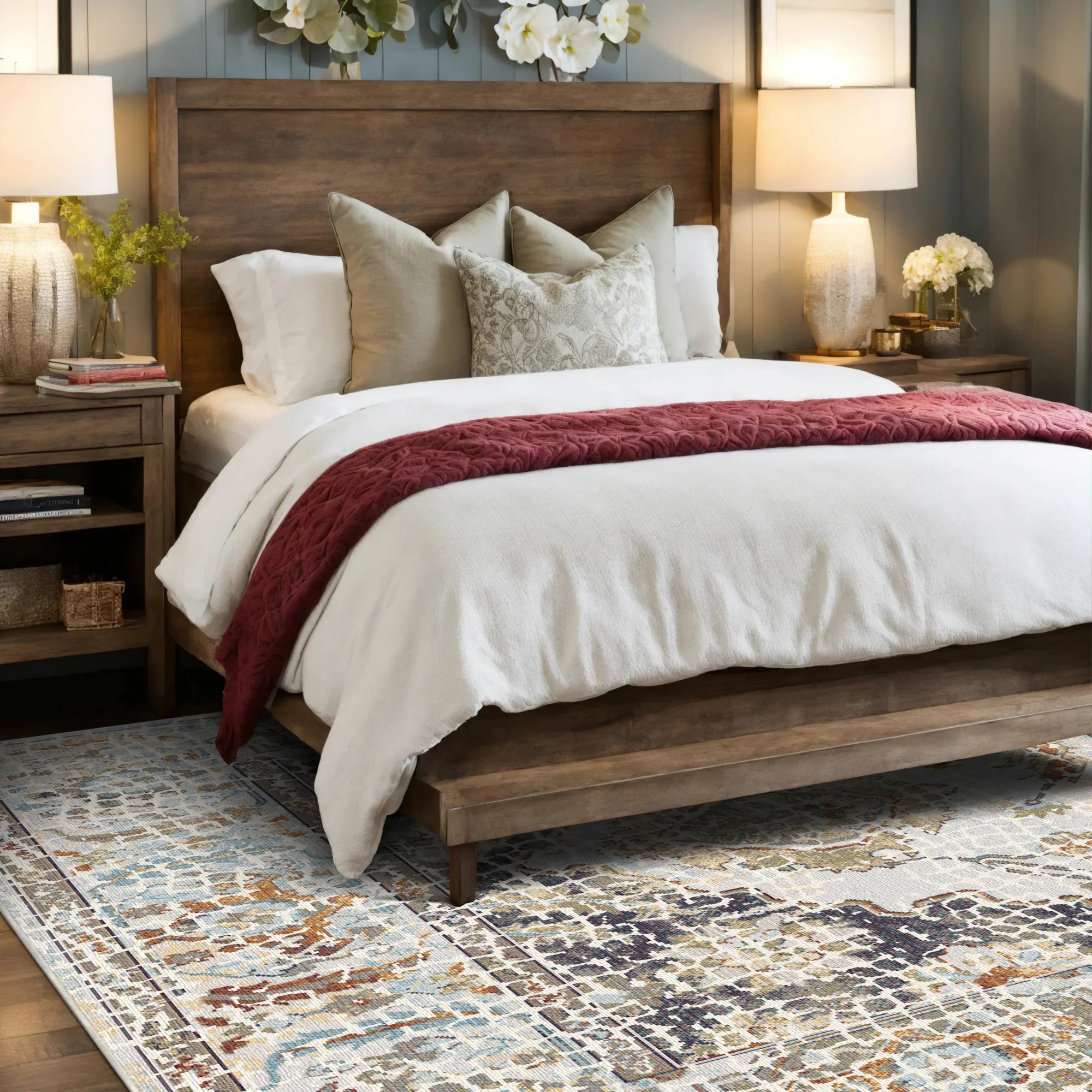 Azure Mosaic Arbour Rug