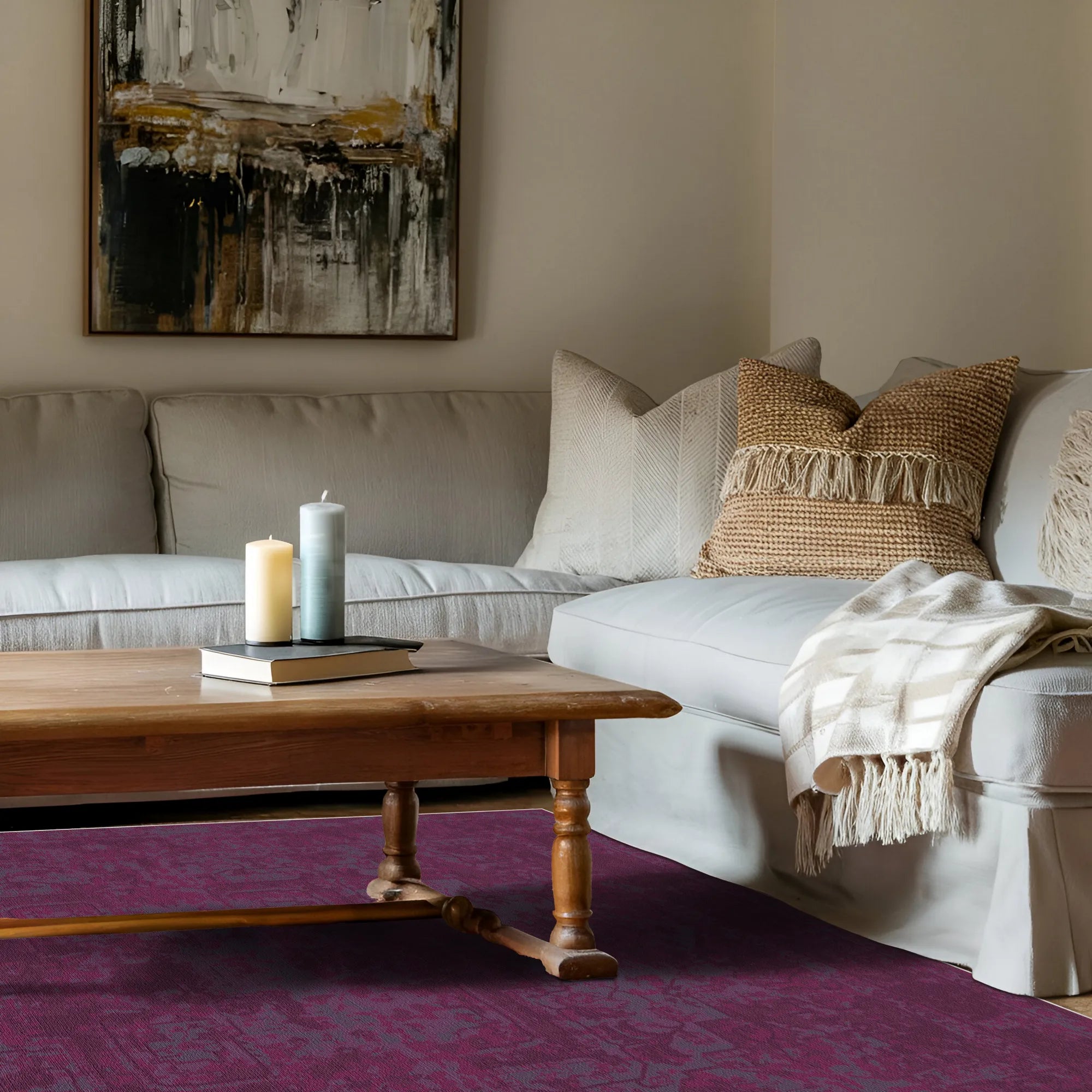 Sovereign Magenta Erased Medallion Rug