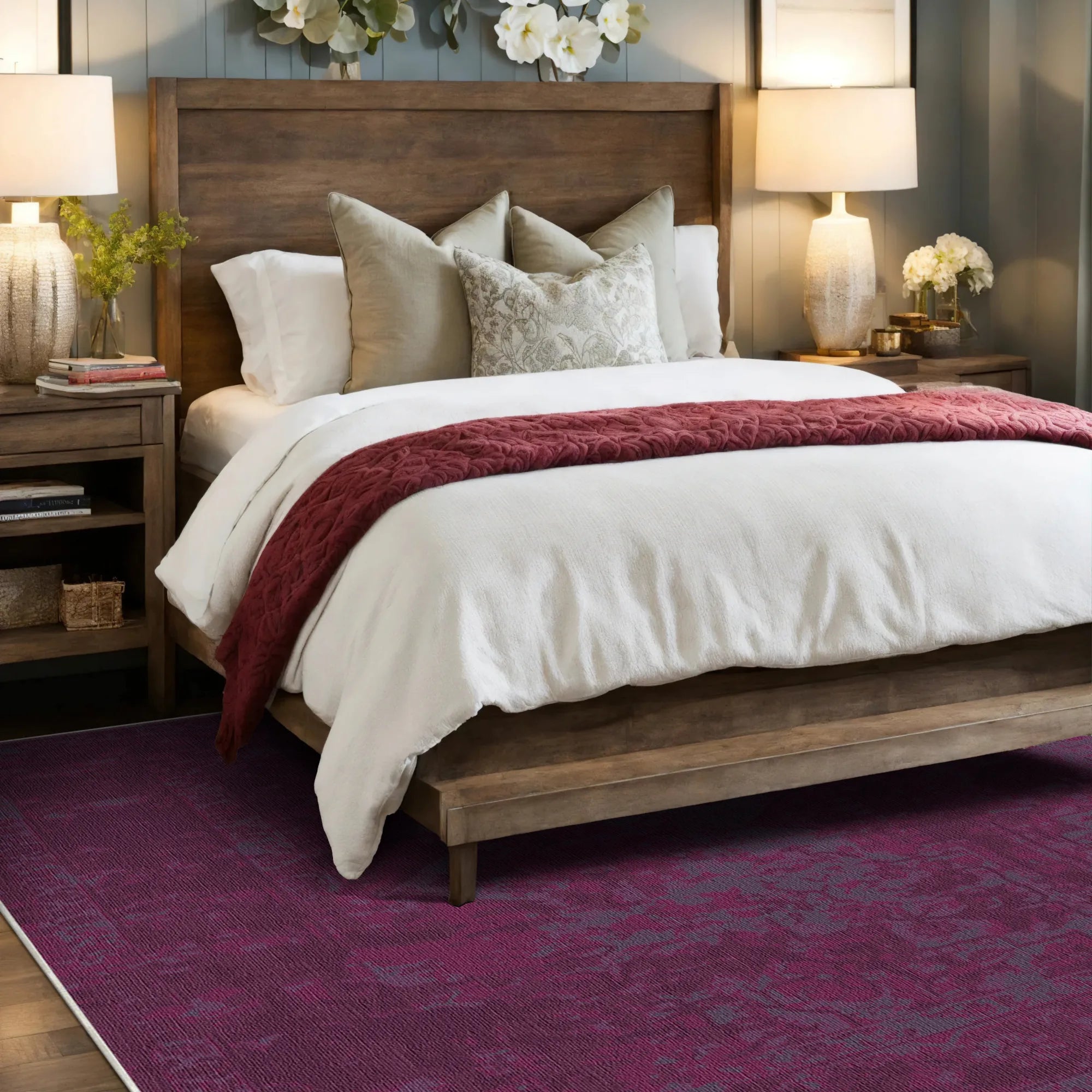 Sovereign Magenta Erased Medallion Rug