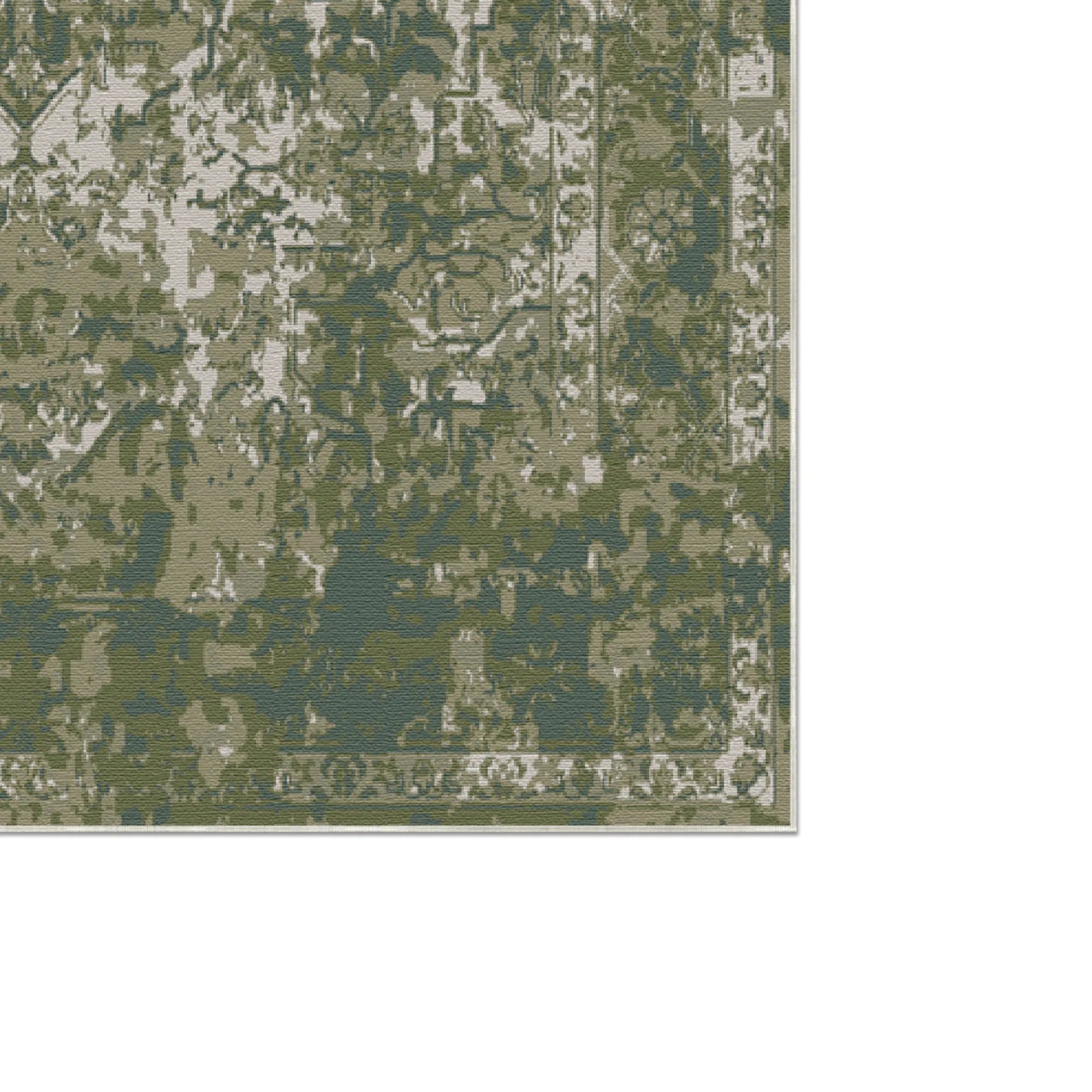 Verdant Mist Erased Medallion Rug