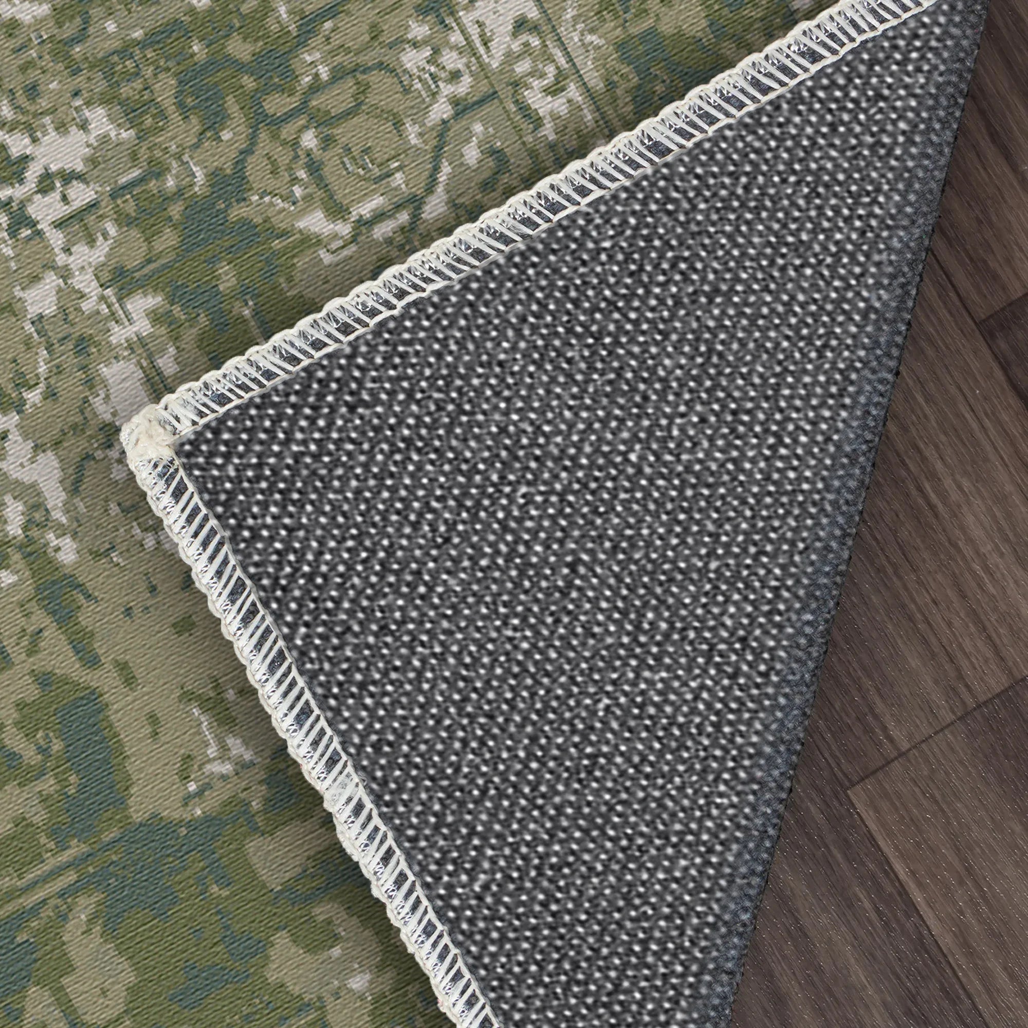 Verdant Mist Erased Medallion Rug