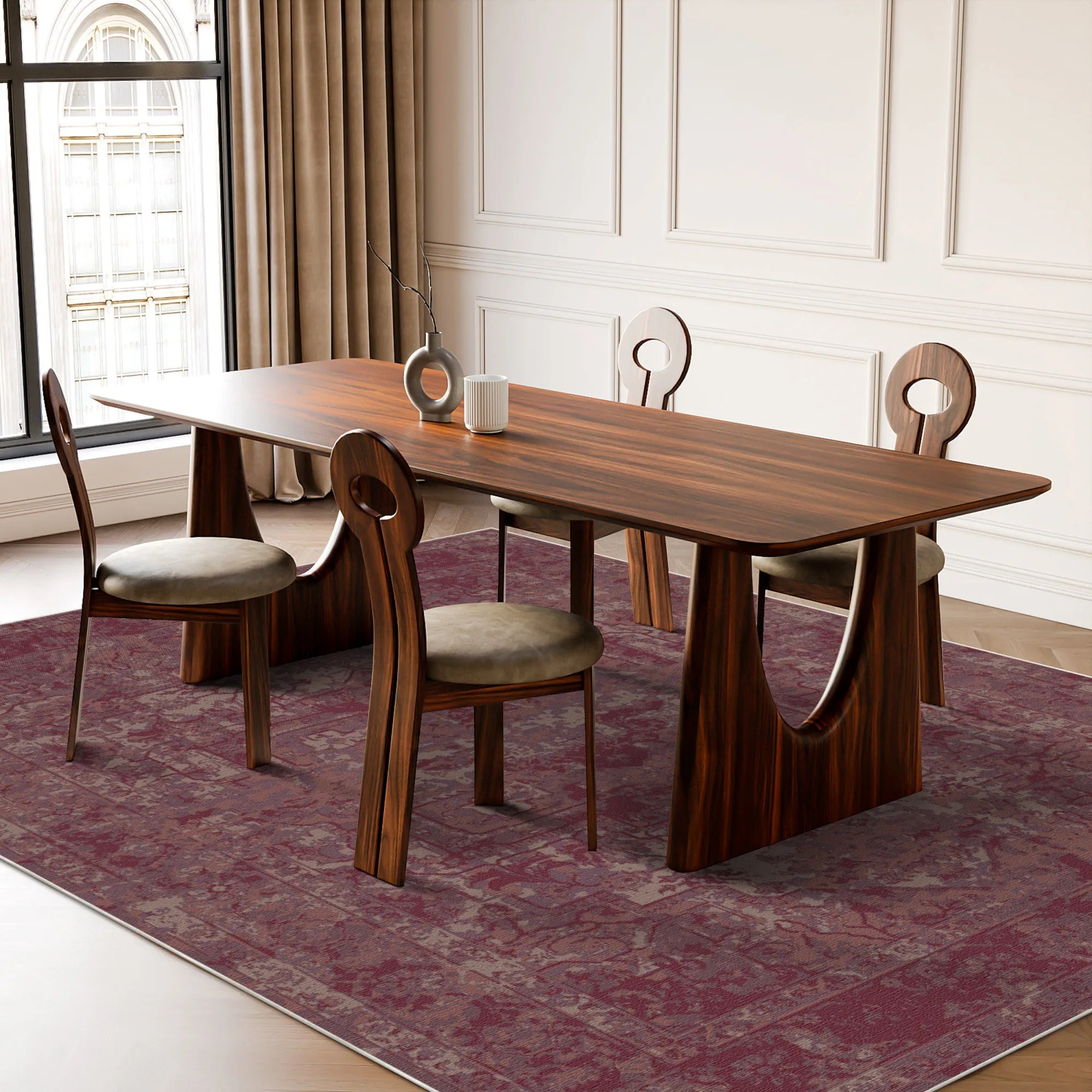 Sienna Ember Erased Medallion Rug