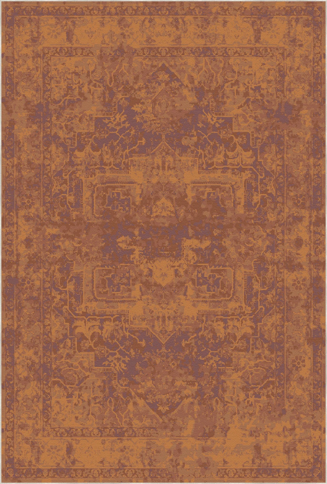Amber Glow Erased Medallion Rug