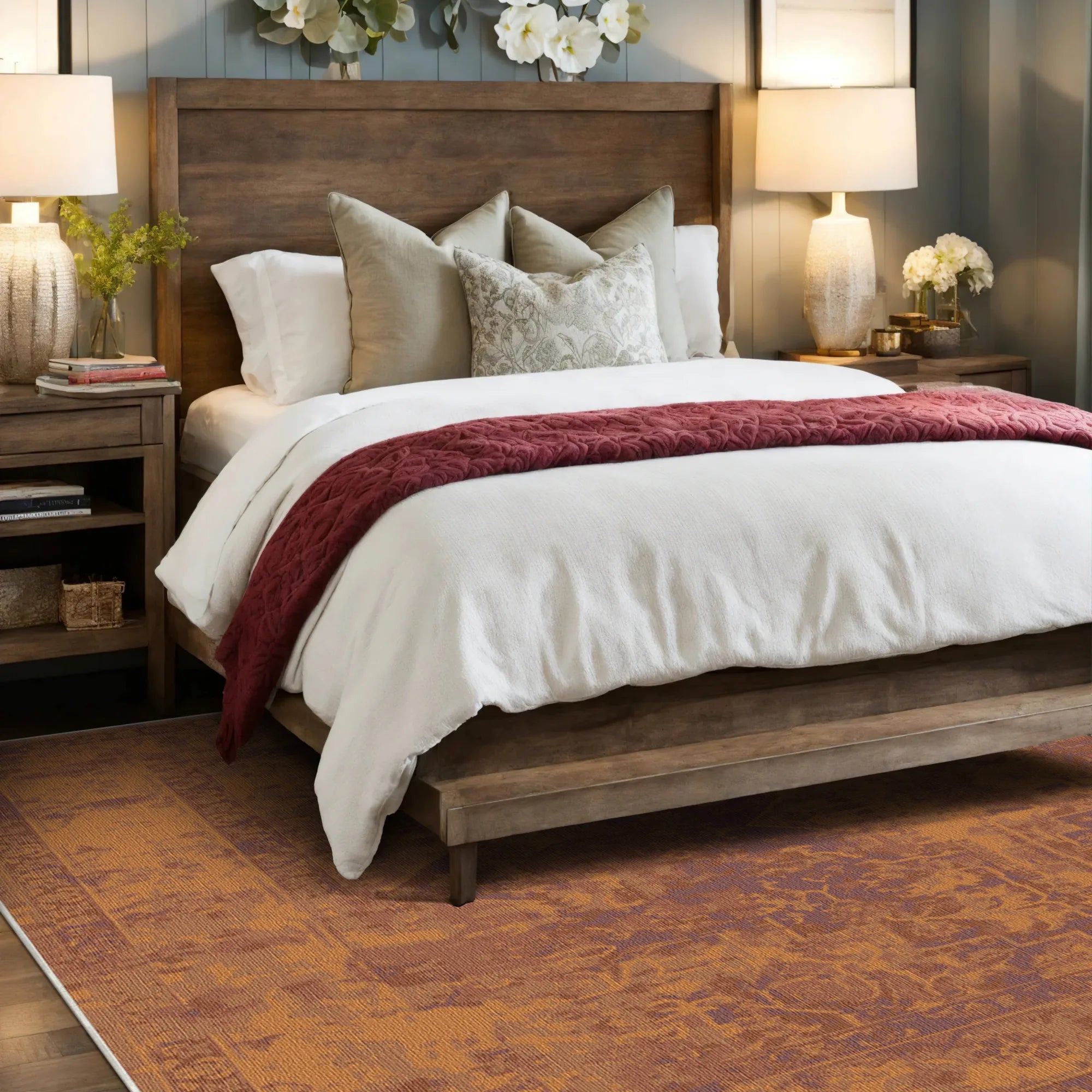 Amber Glow Erased Medallion Rug