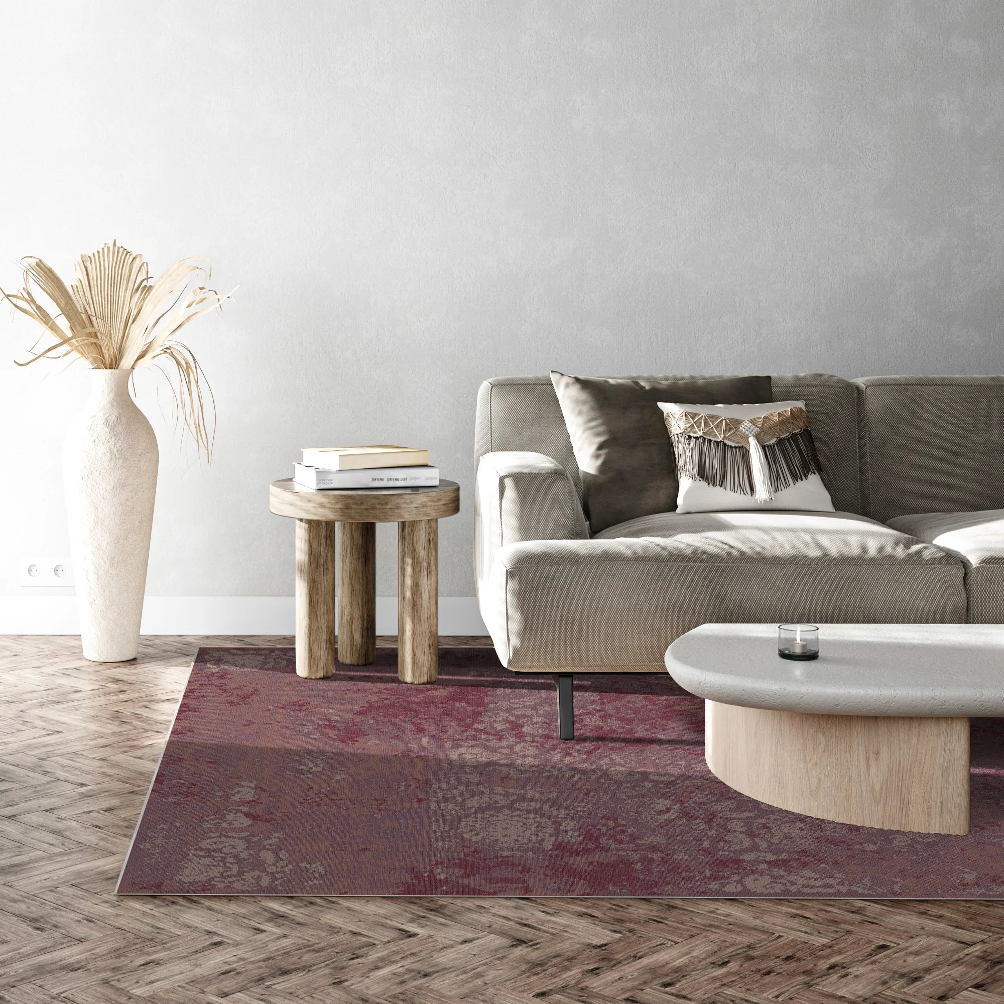 Sanguine Shadow Erased Rug