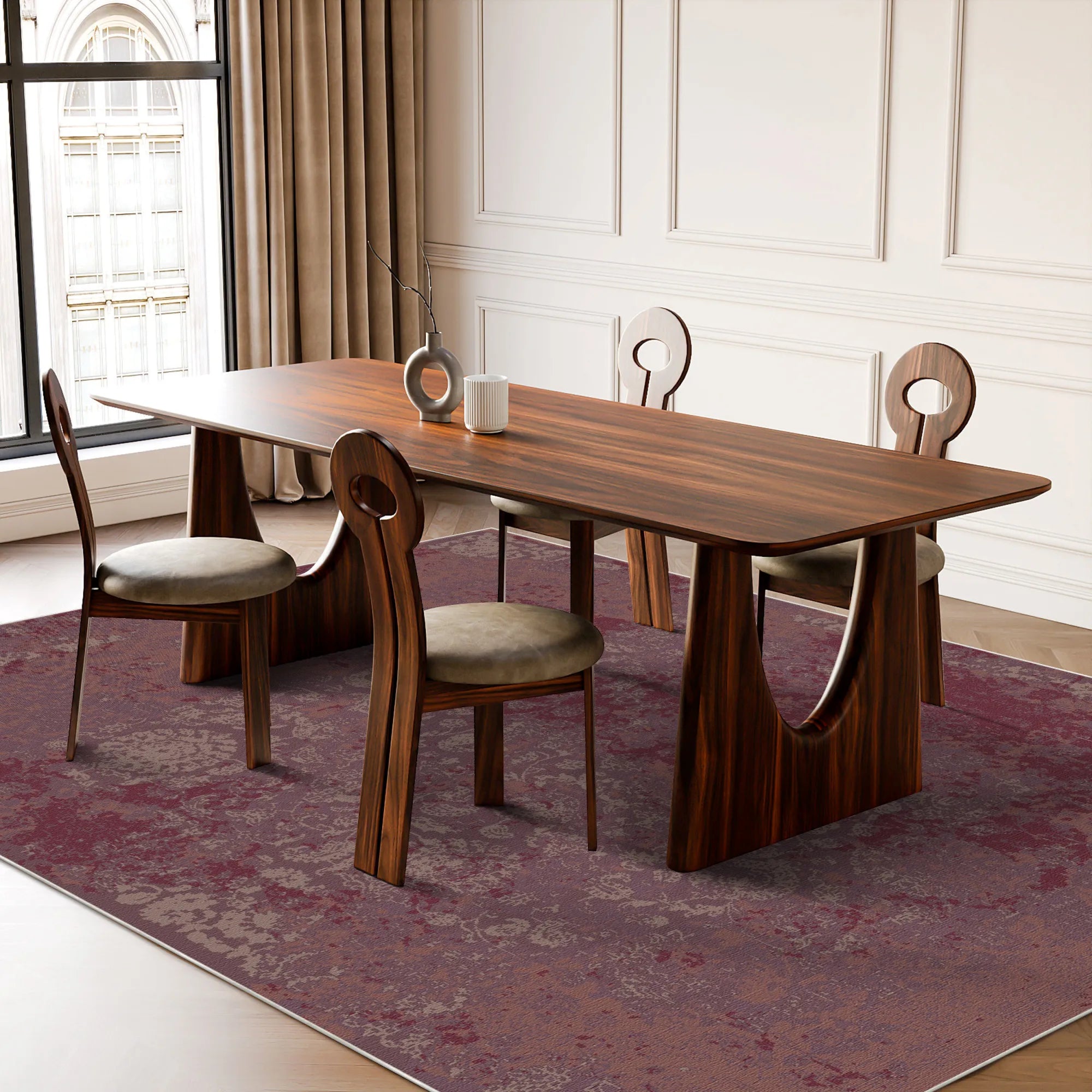 Sanguine Shadow Erased Rug