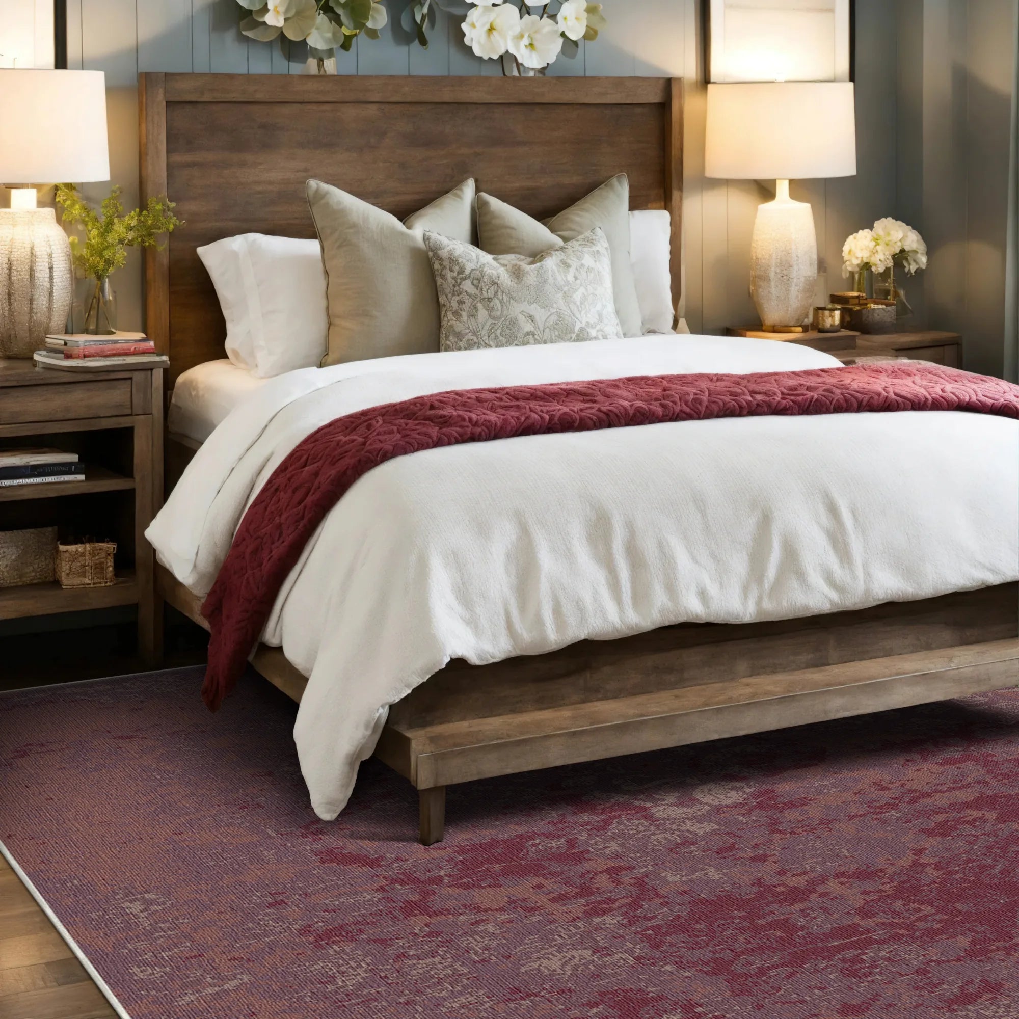 Sanguine Shadow Erased Rug