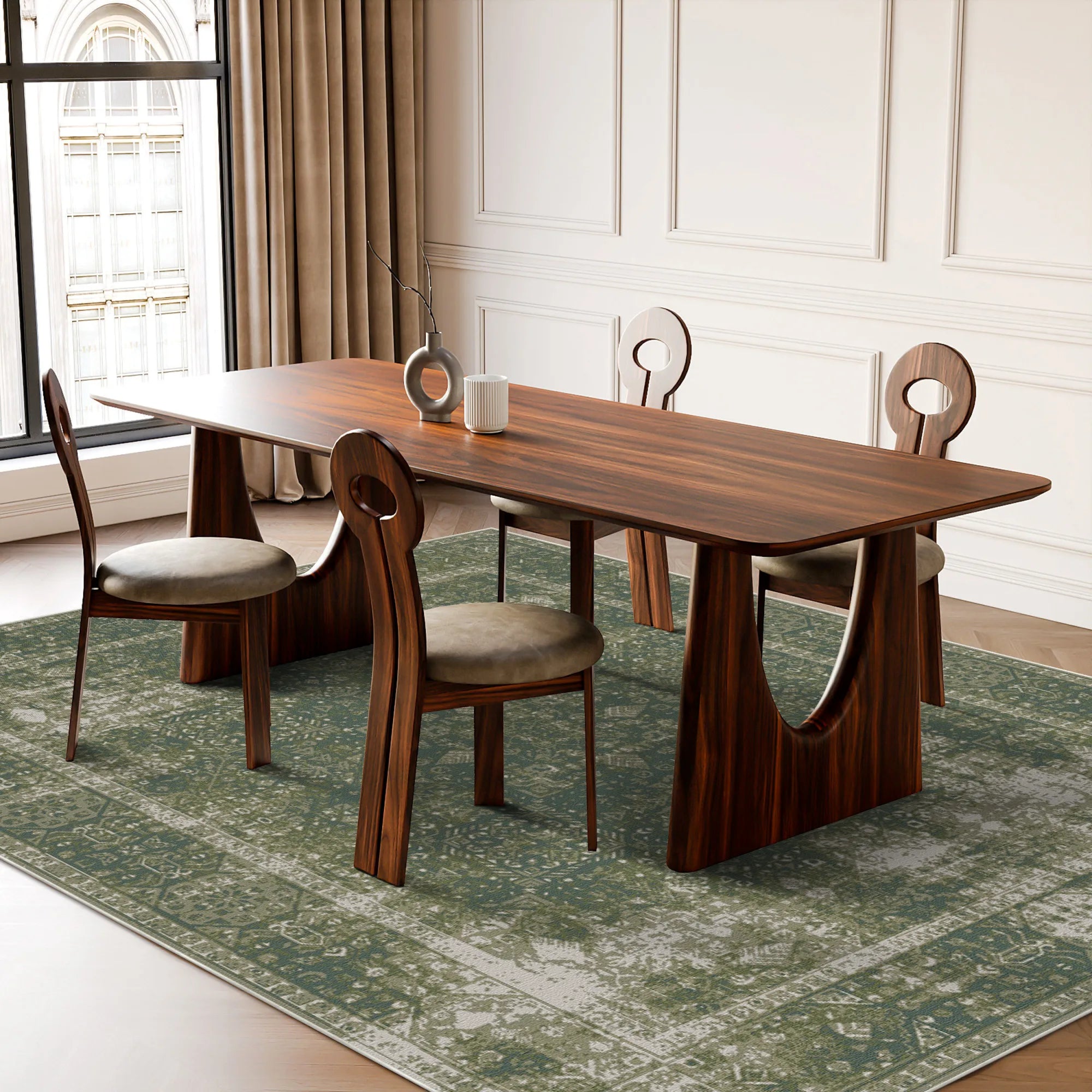 Mossy Sanctuary Geometric Rug