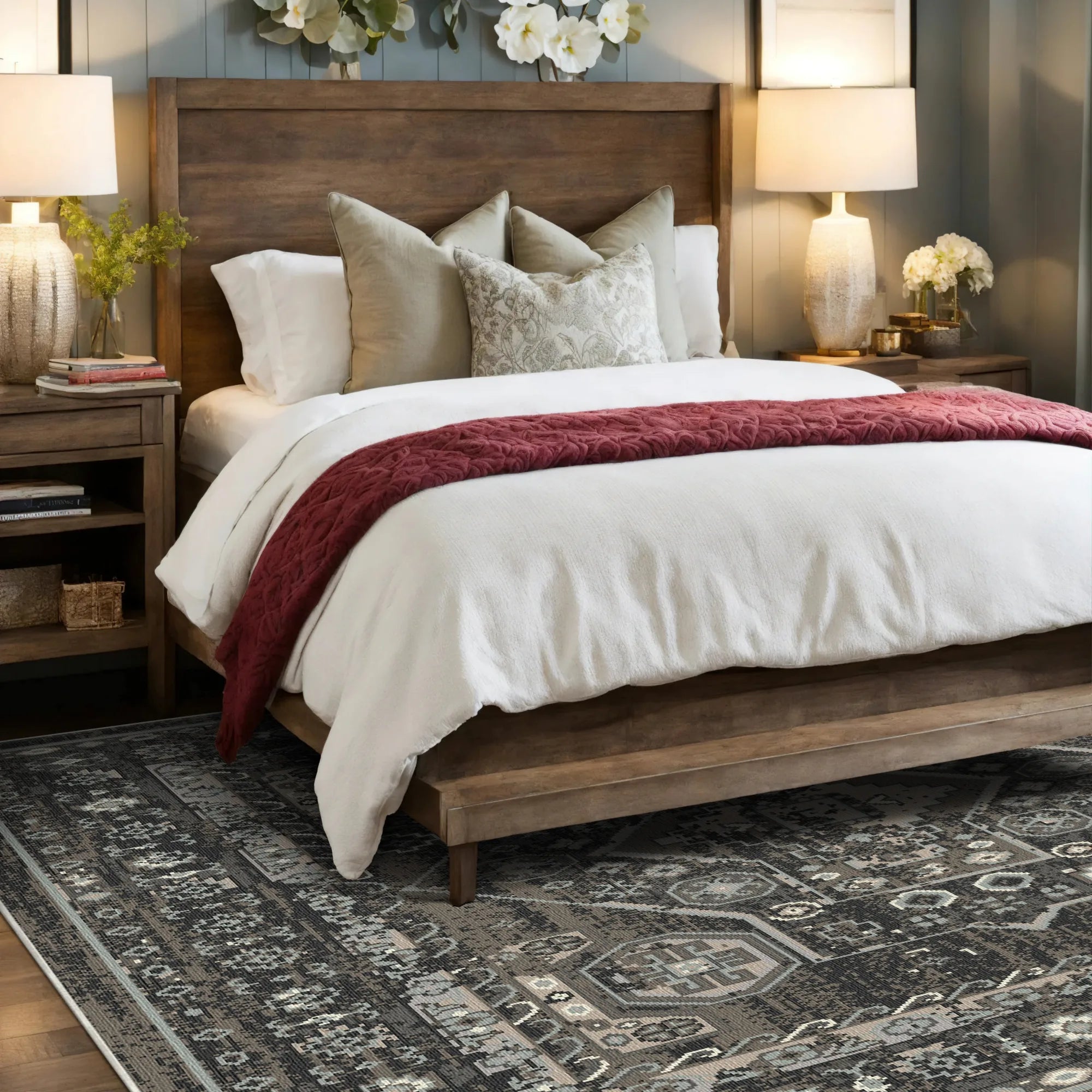 Midnight Cave Vintage Washable Rug