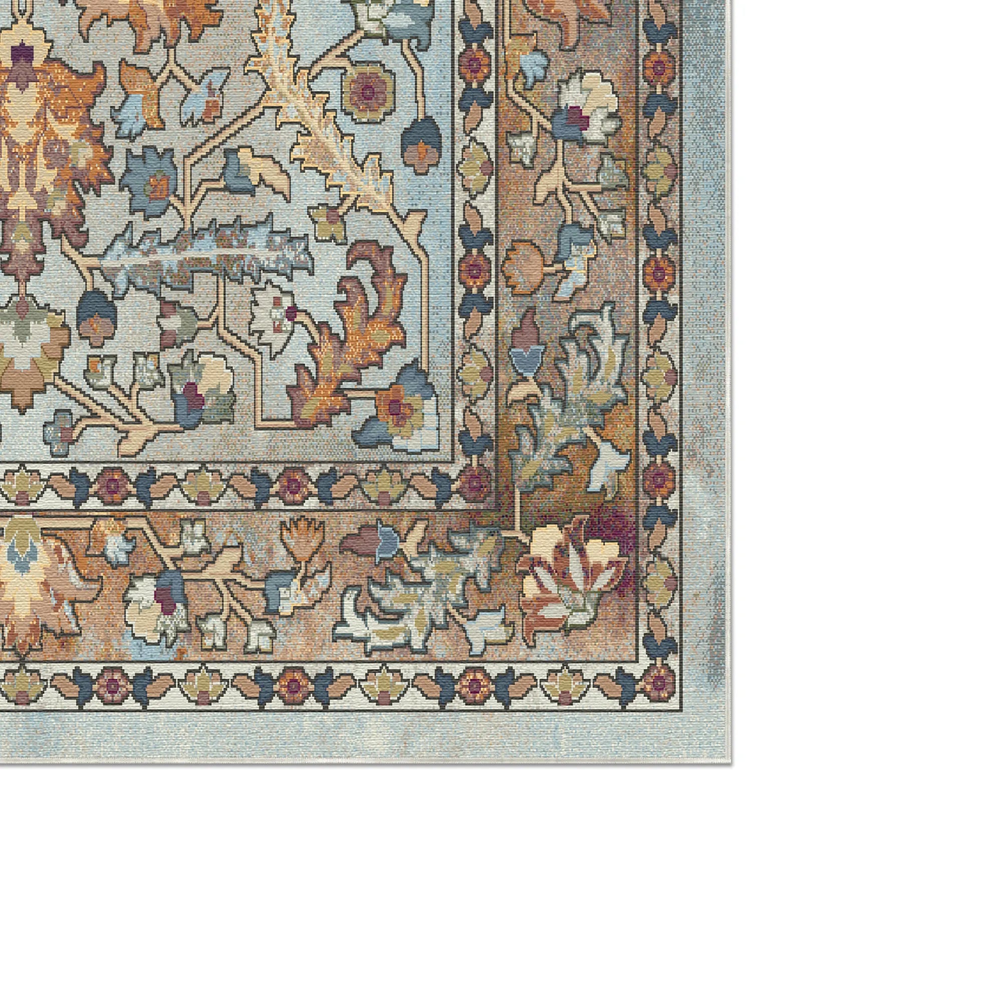 Azure Heirloom Floral Rug