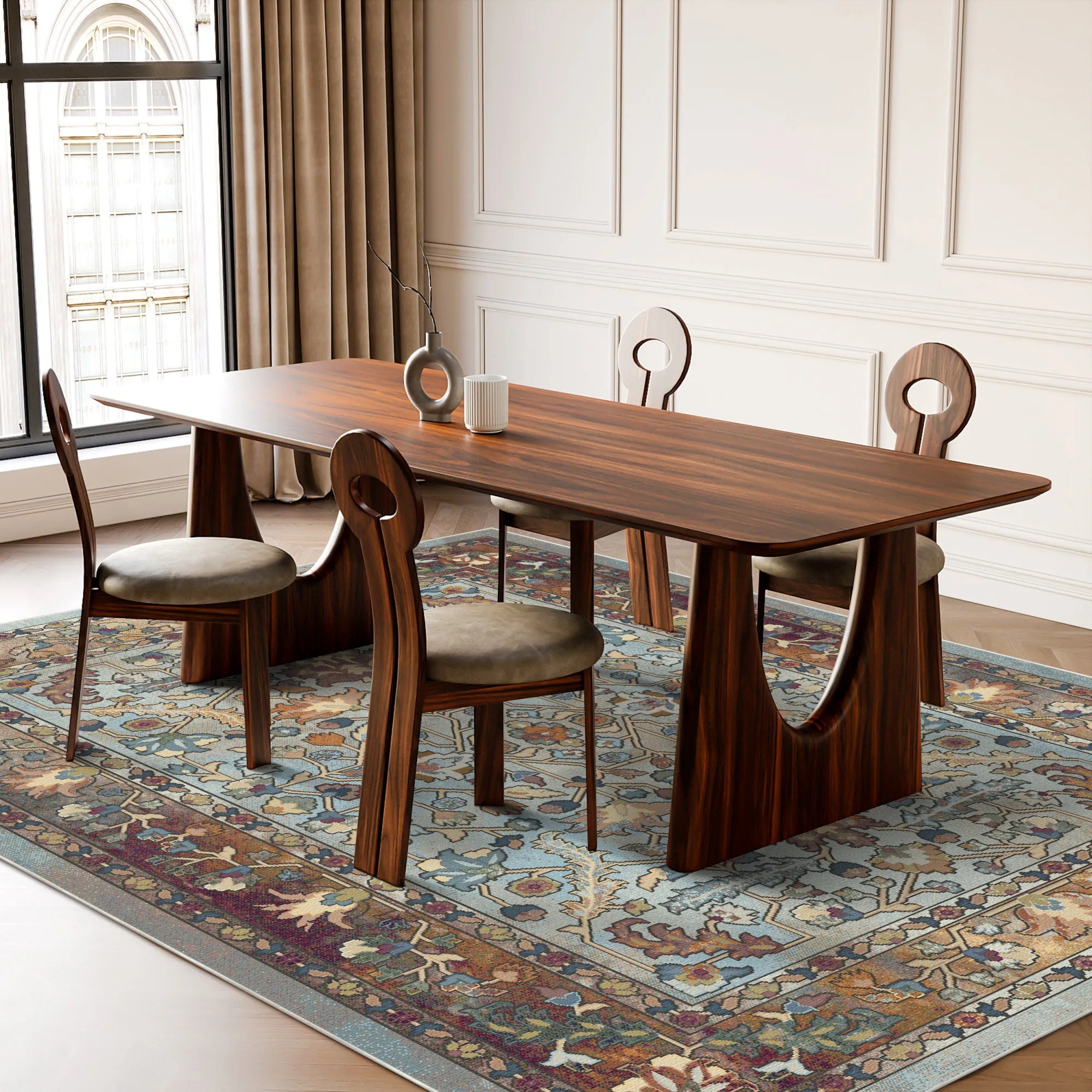 Azure Heirloom Floral Rug