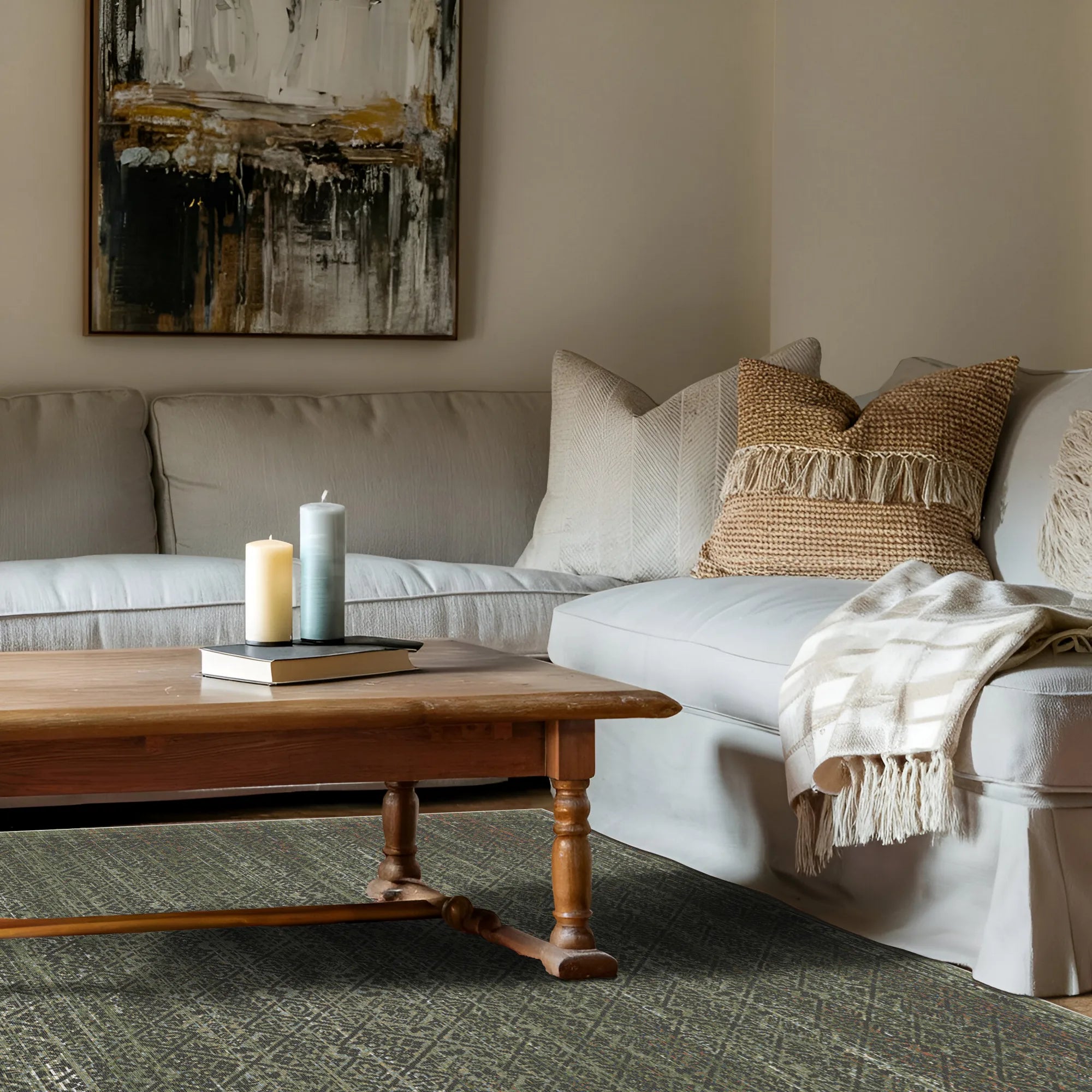 Verdant Cipher Geometric Rug