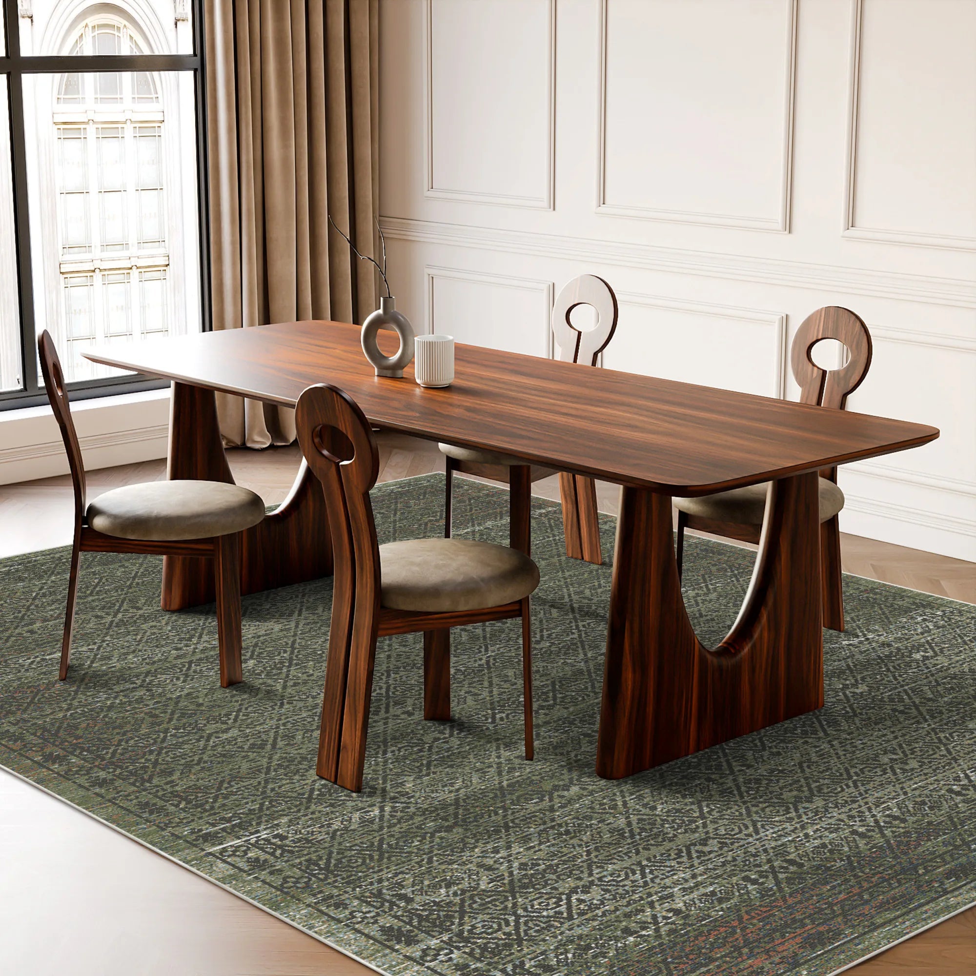 Verdant Cipher Geometric Rug