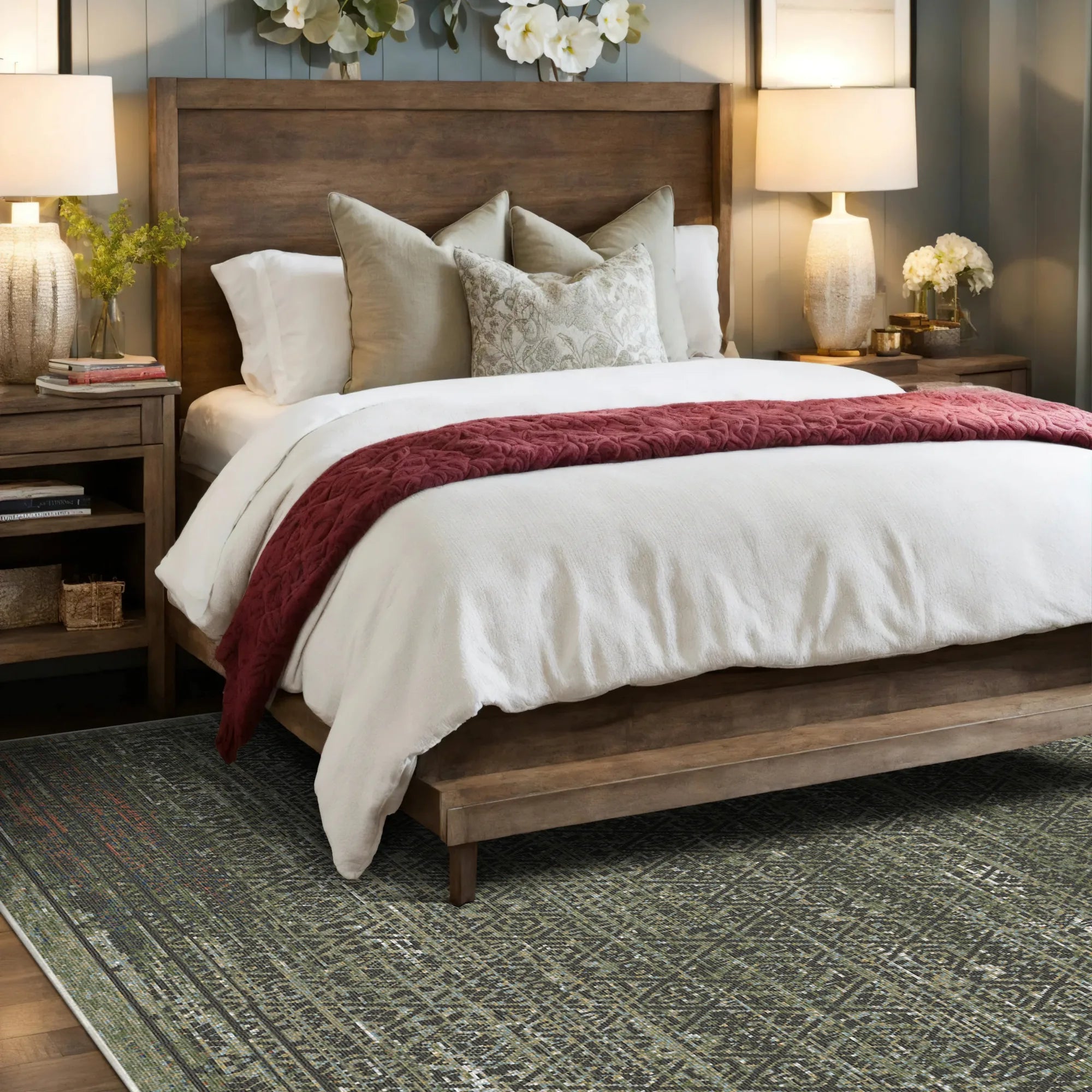 Verdant Cipher Geometric Rug