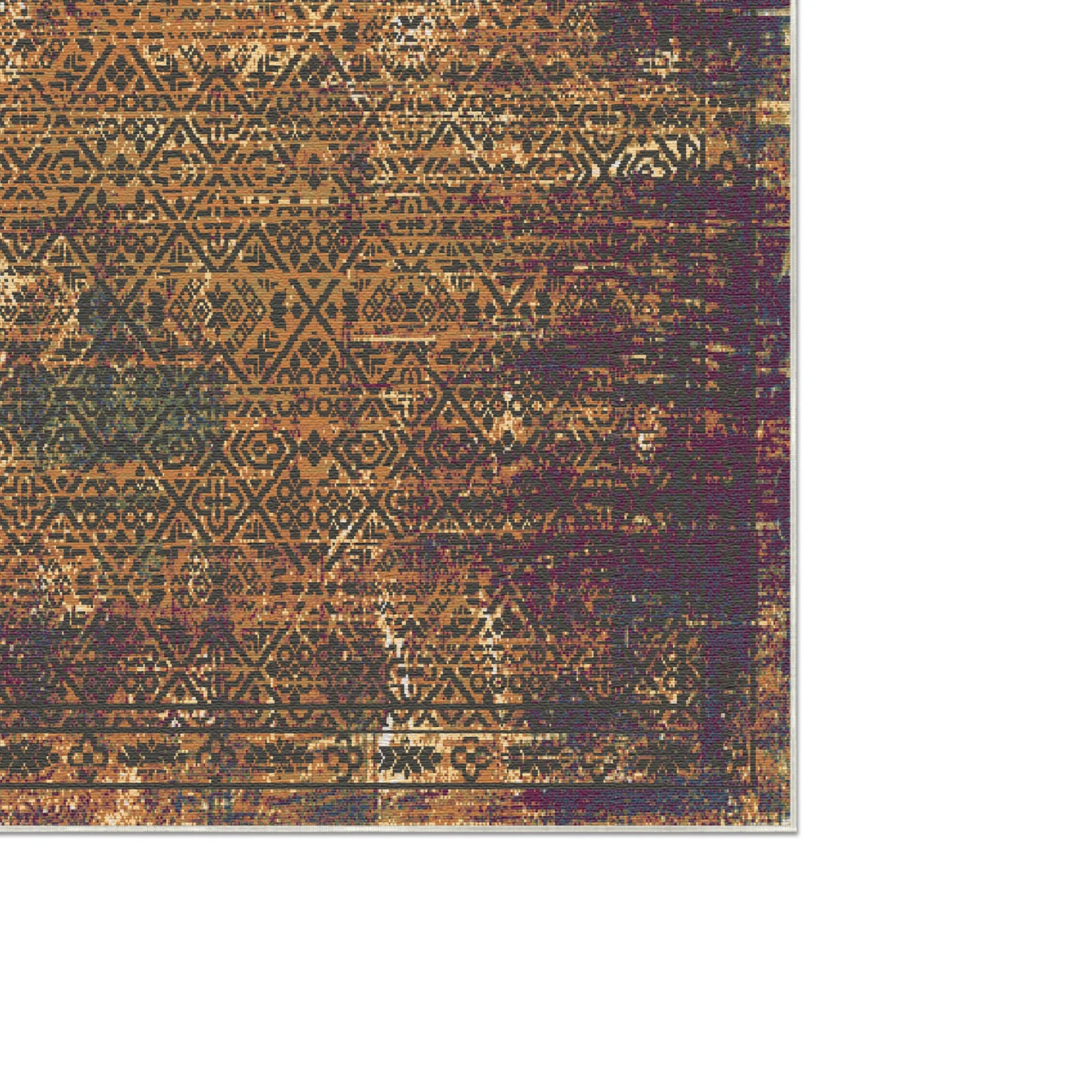 Amber Cipher Geometric Rug