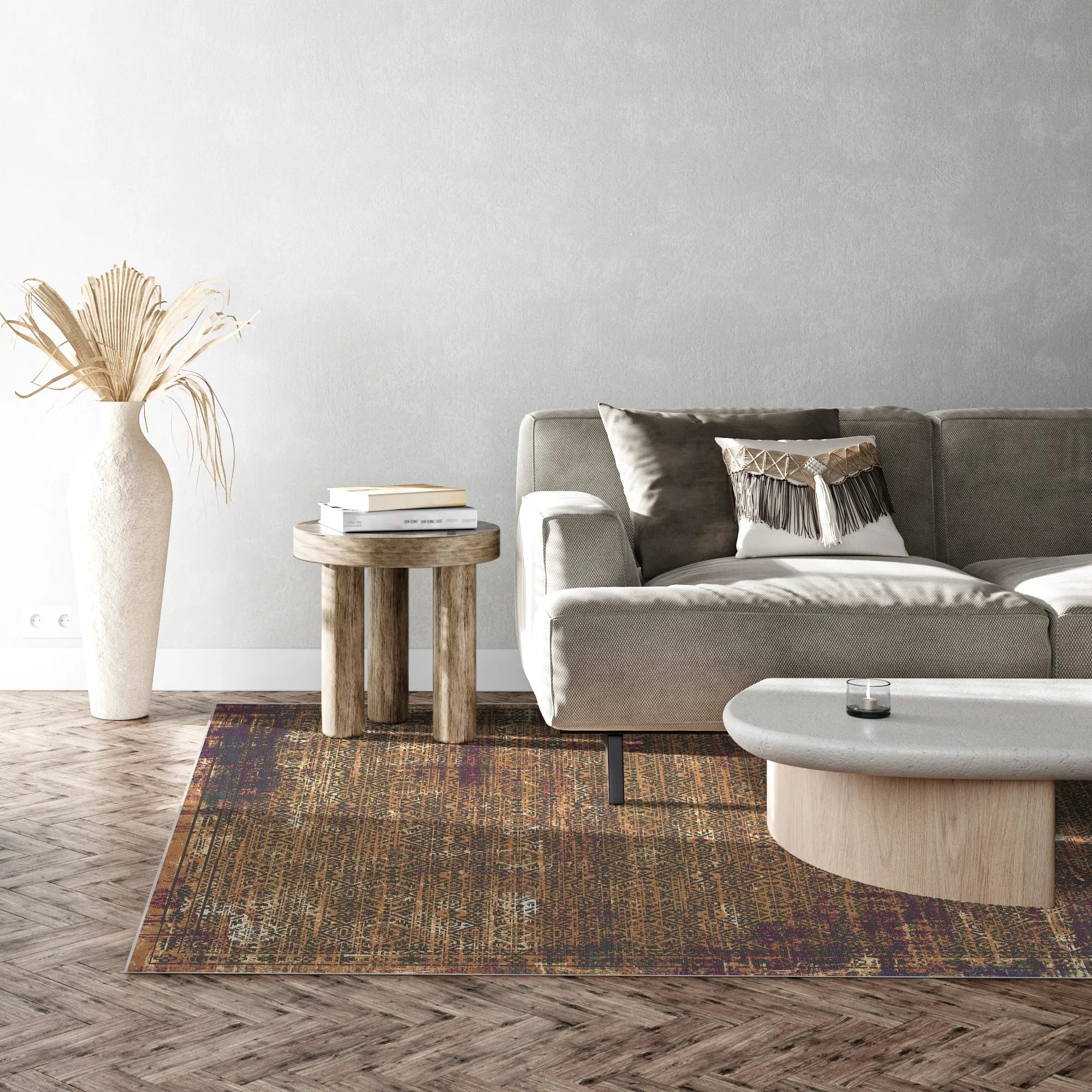 Amber Cipher Geometric Rug