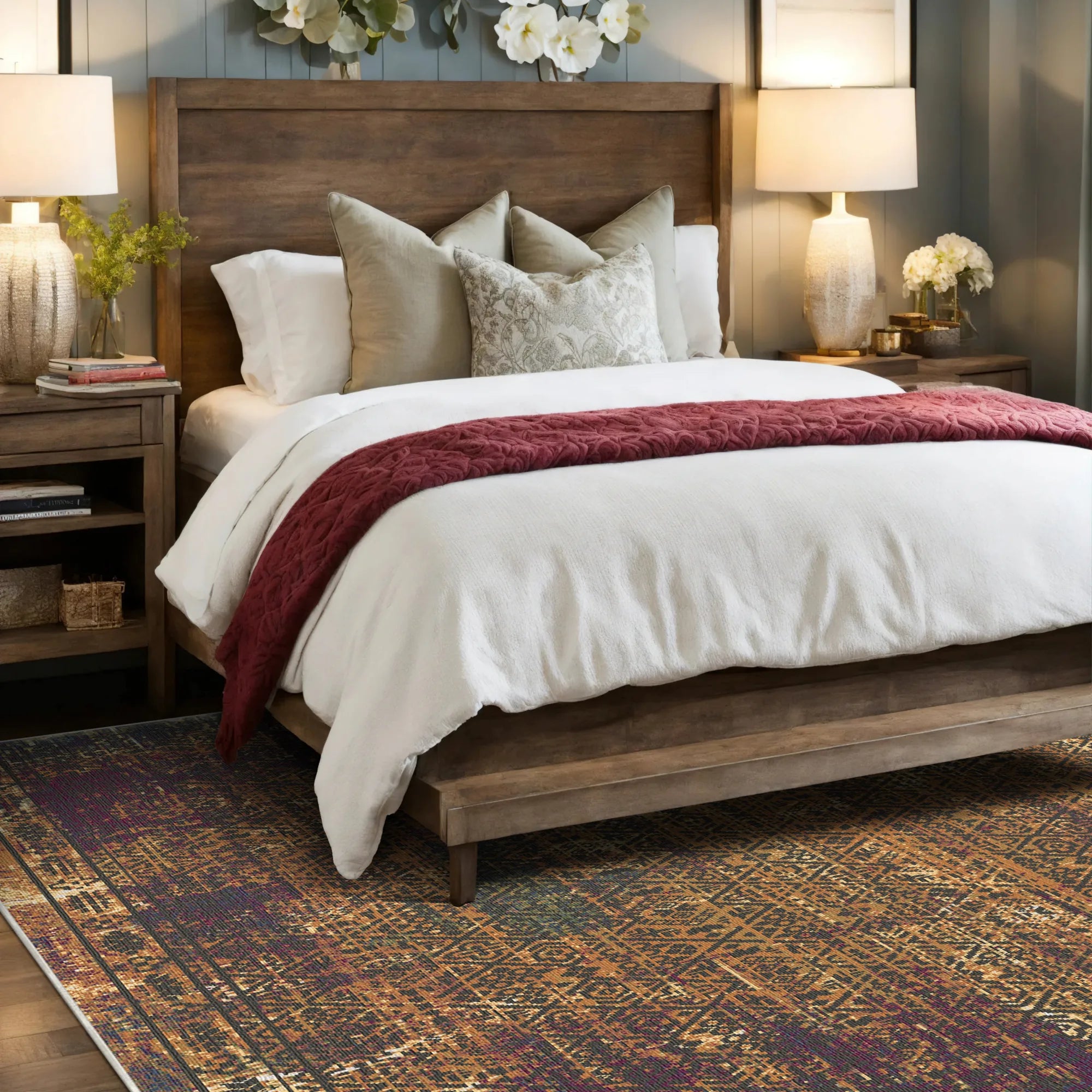 Amber Cipher Geometric Rug