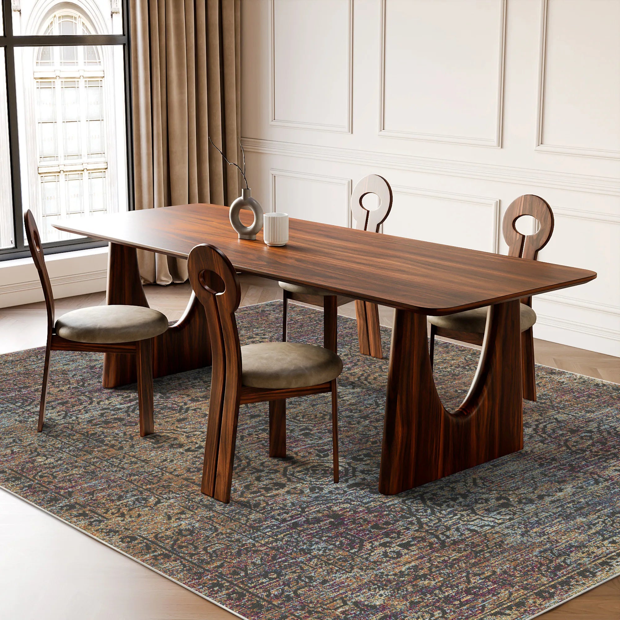 Obsidian Archive Floral Rug