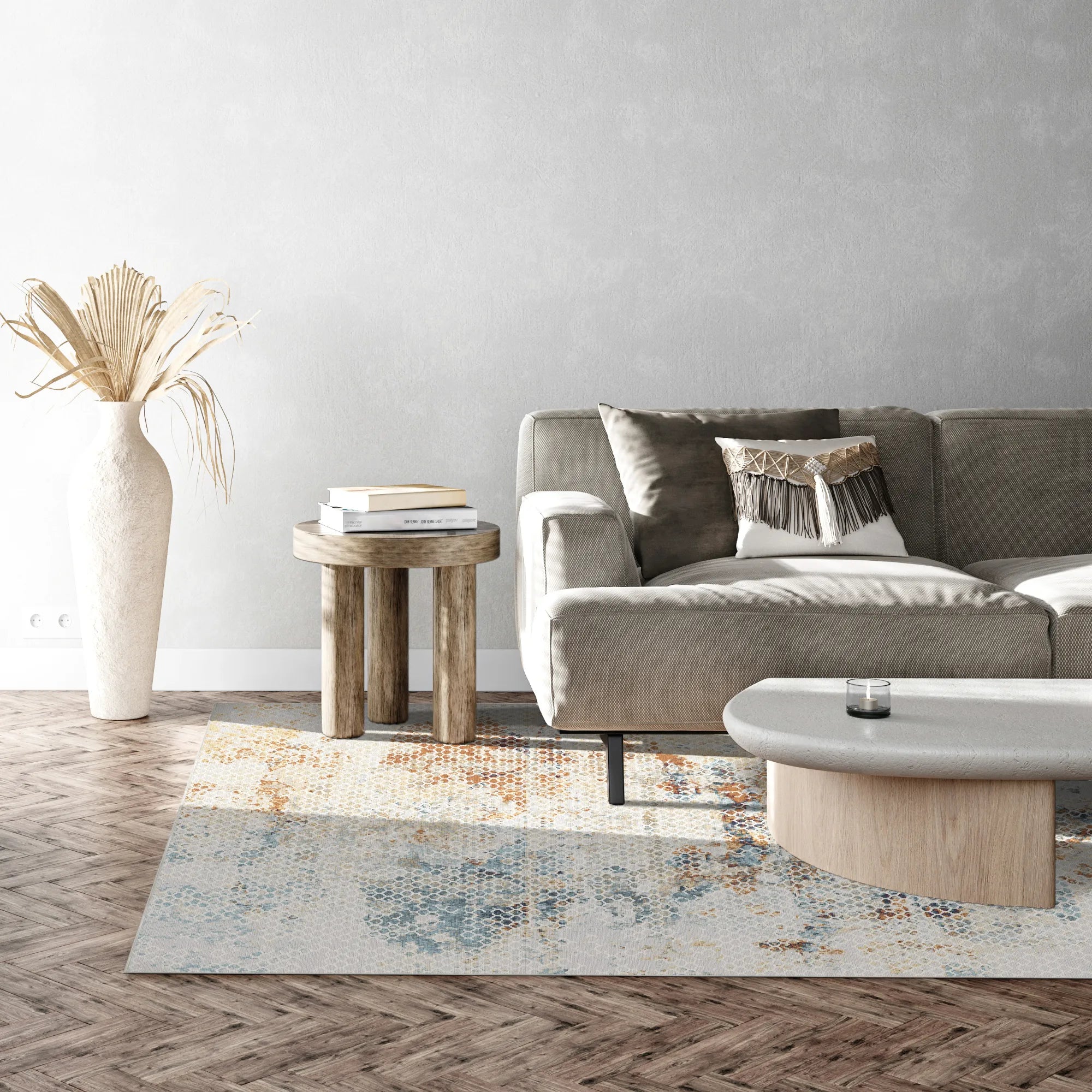 Luminous Lattice Abstract Rug