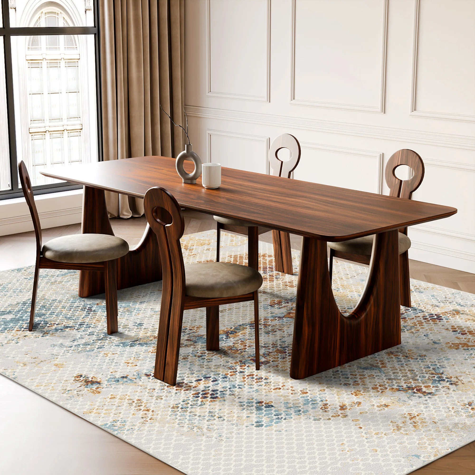 Luminous Lattice Abstract Rug