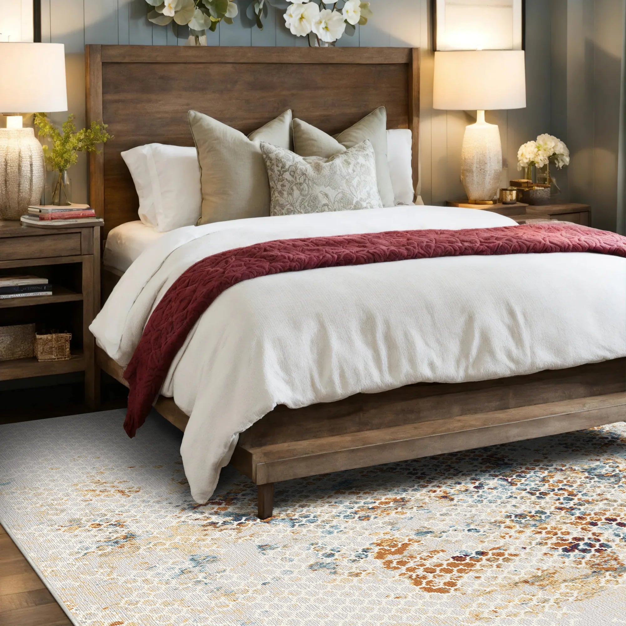 Luminous Lattice Abstract Rug