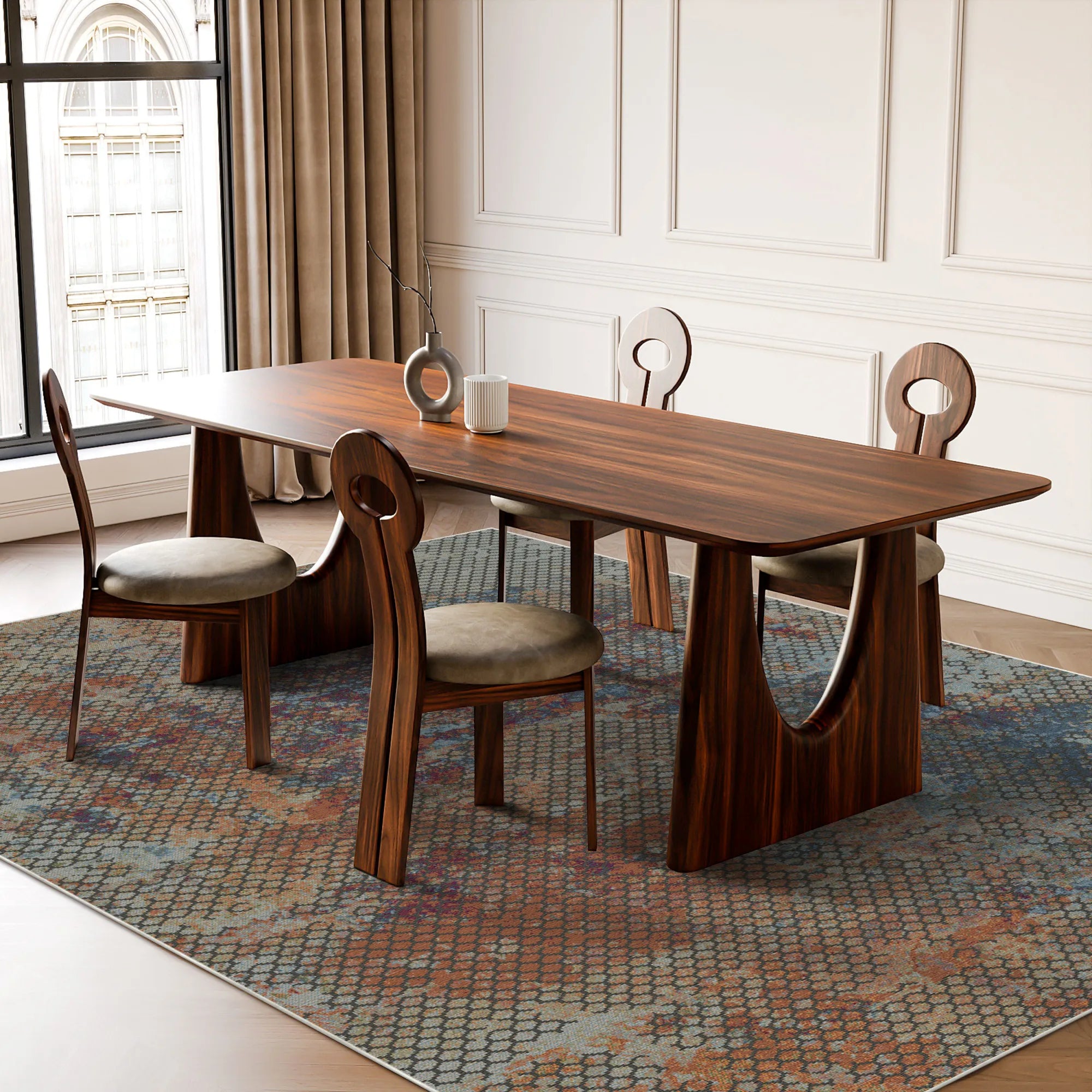 Nocturnal Ember Lattice Rug