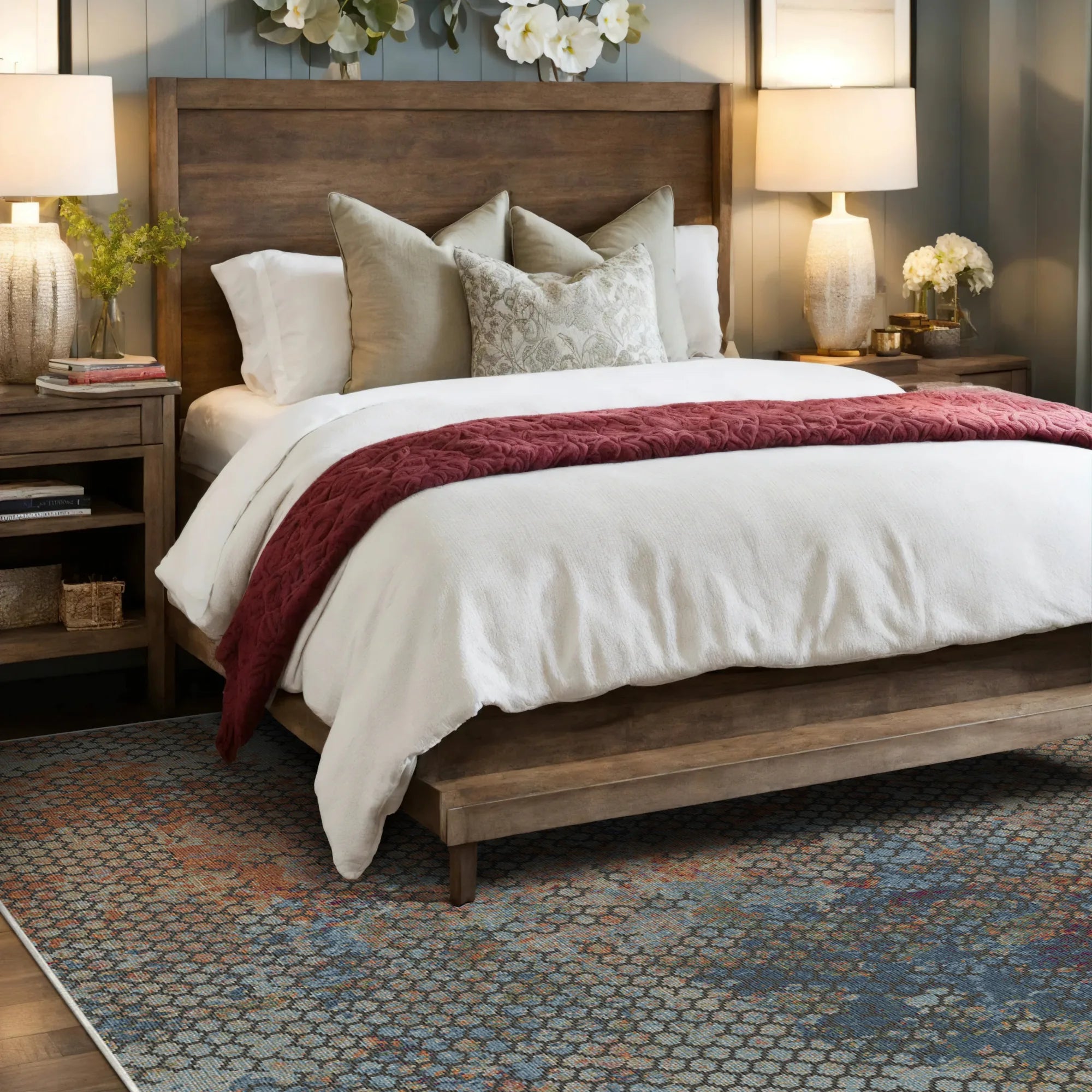 Nocturnal Ember Lattice Rug