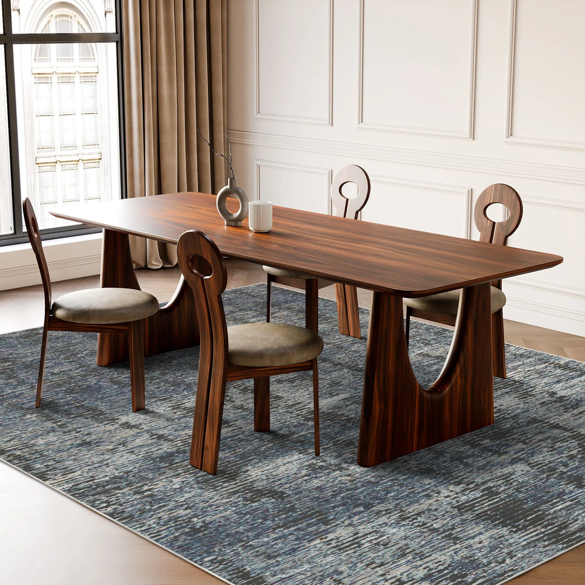 Midnight Horizon Abstract Rug