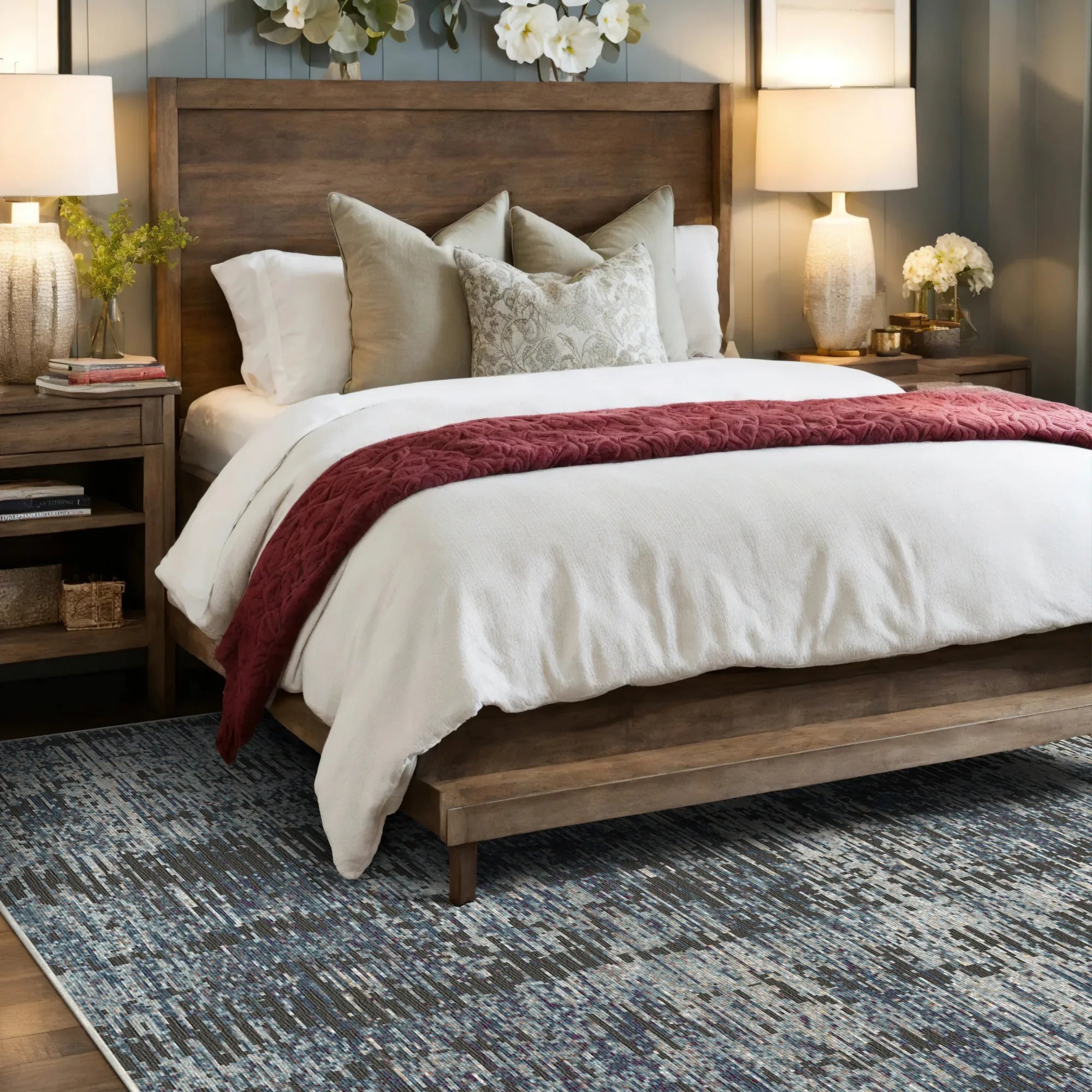 Midnight Horizon Abstract Rug