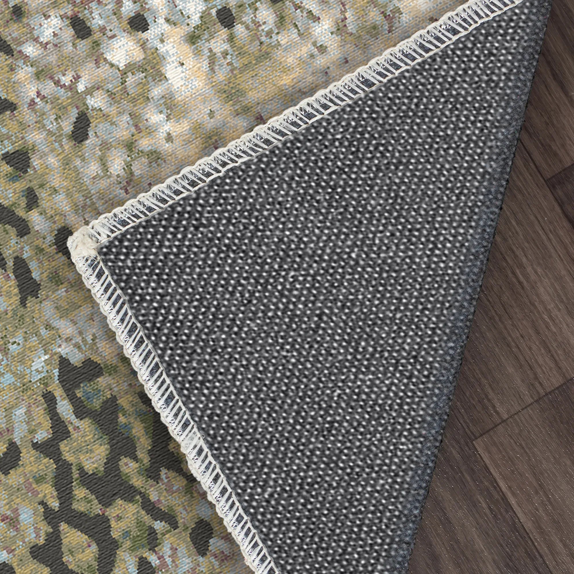 Rustic Olive Distressed Trellis Rug