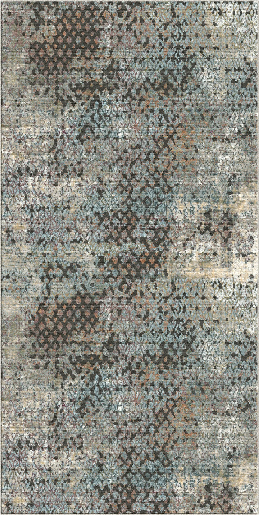 Tappeto Vintage Ruggine e Grigio Anticato