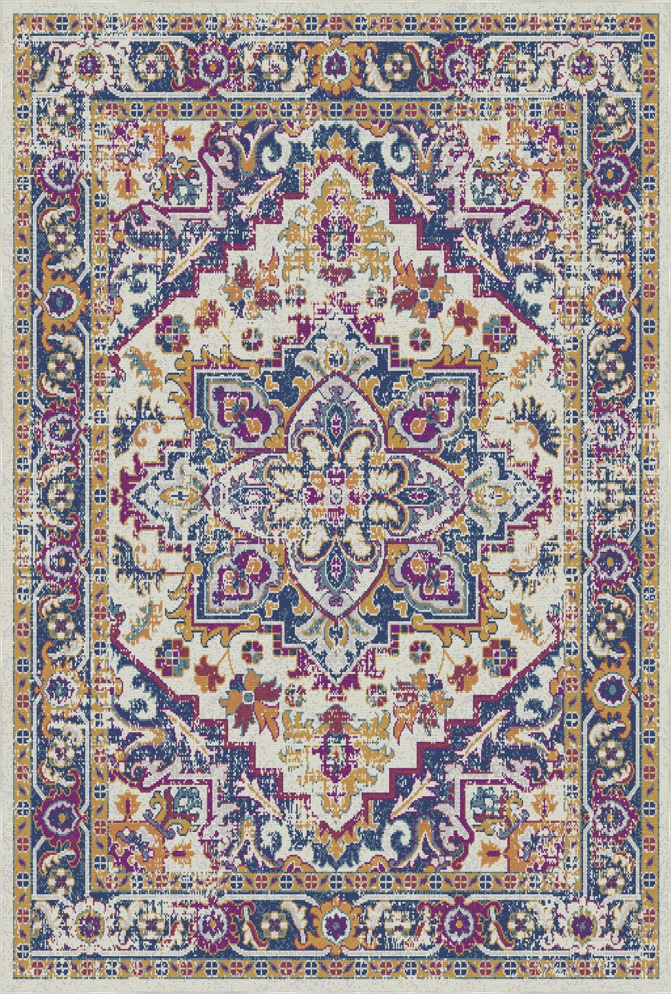 Sapphire Orchid Vintage Washable Rug