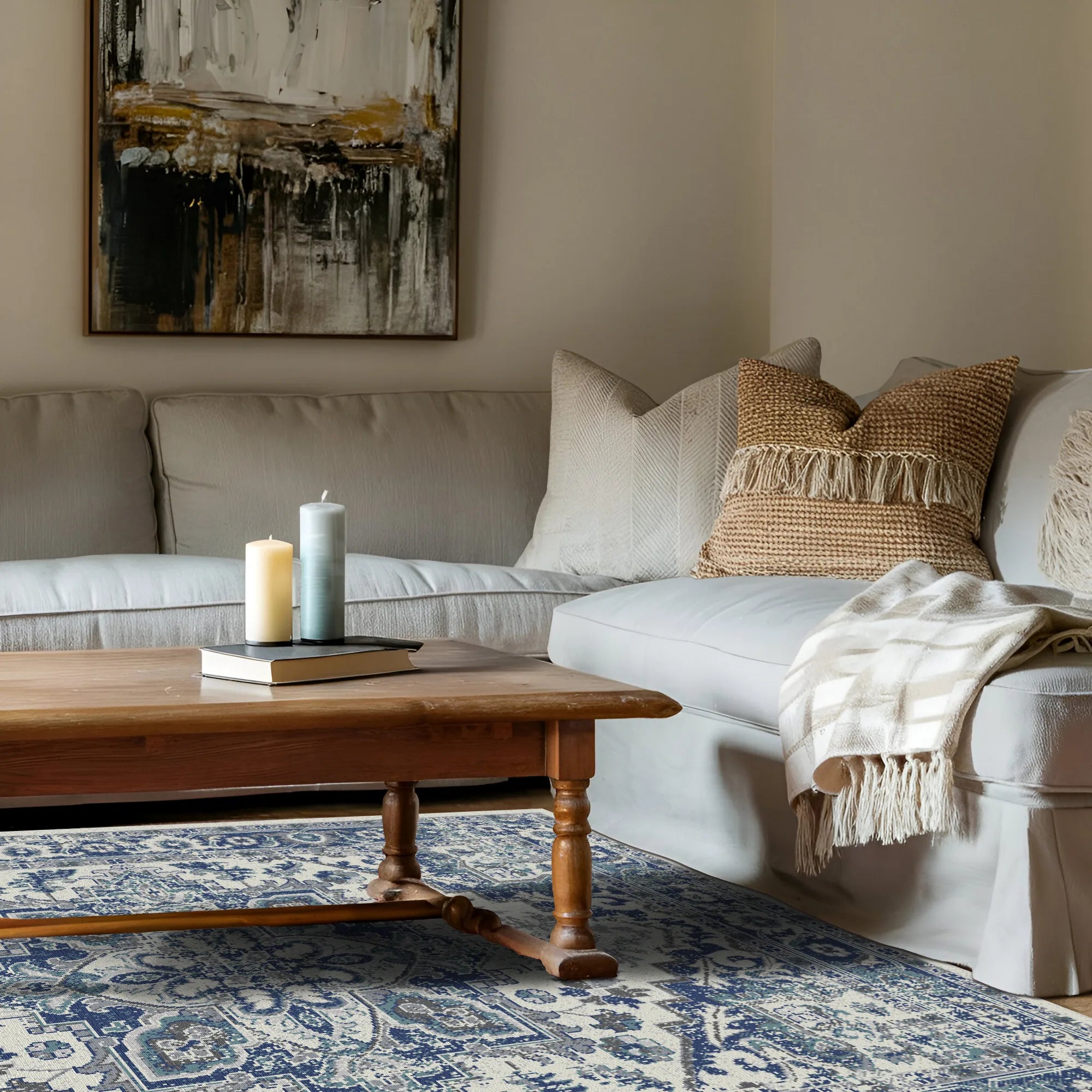 Caspian Indigo Vintage Washable Rug