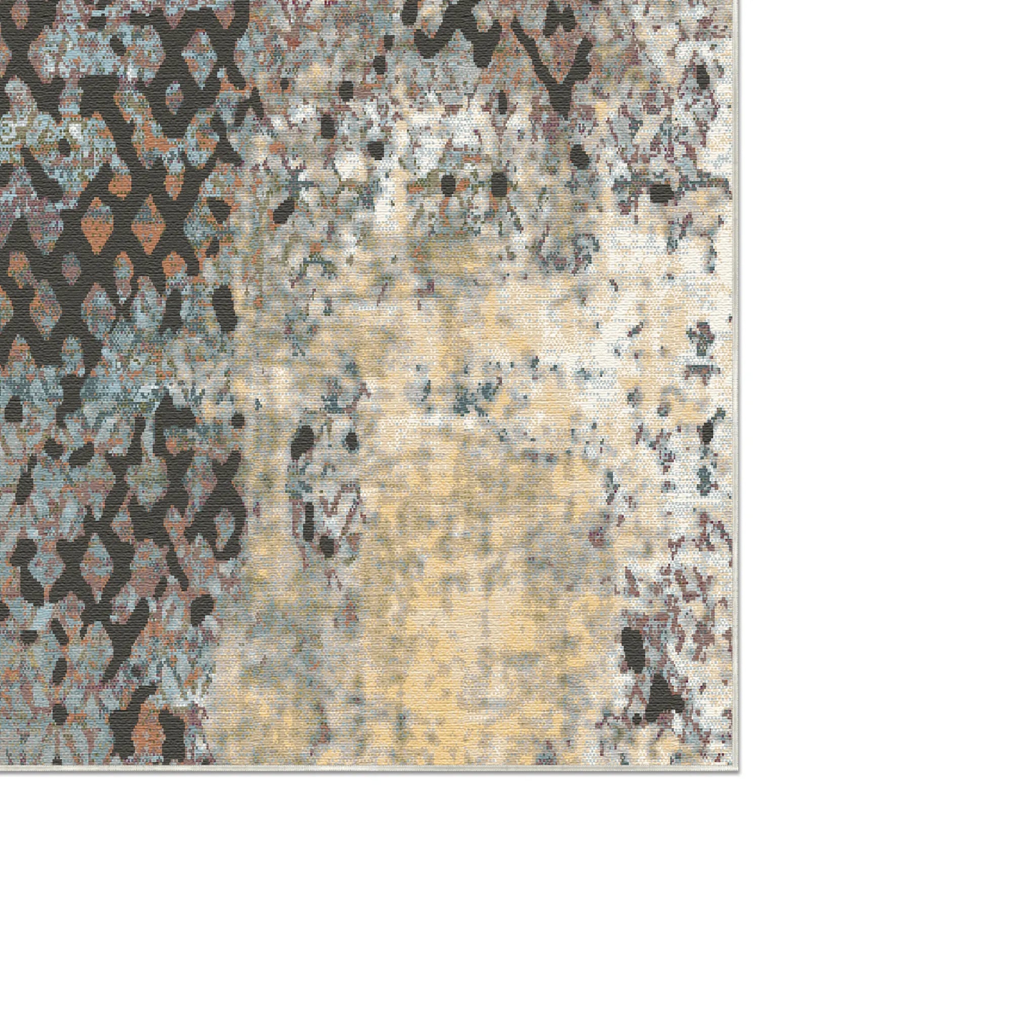 Vintage Rust and Gray Distressed Rug