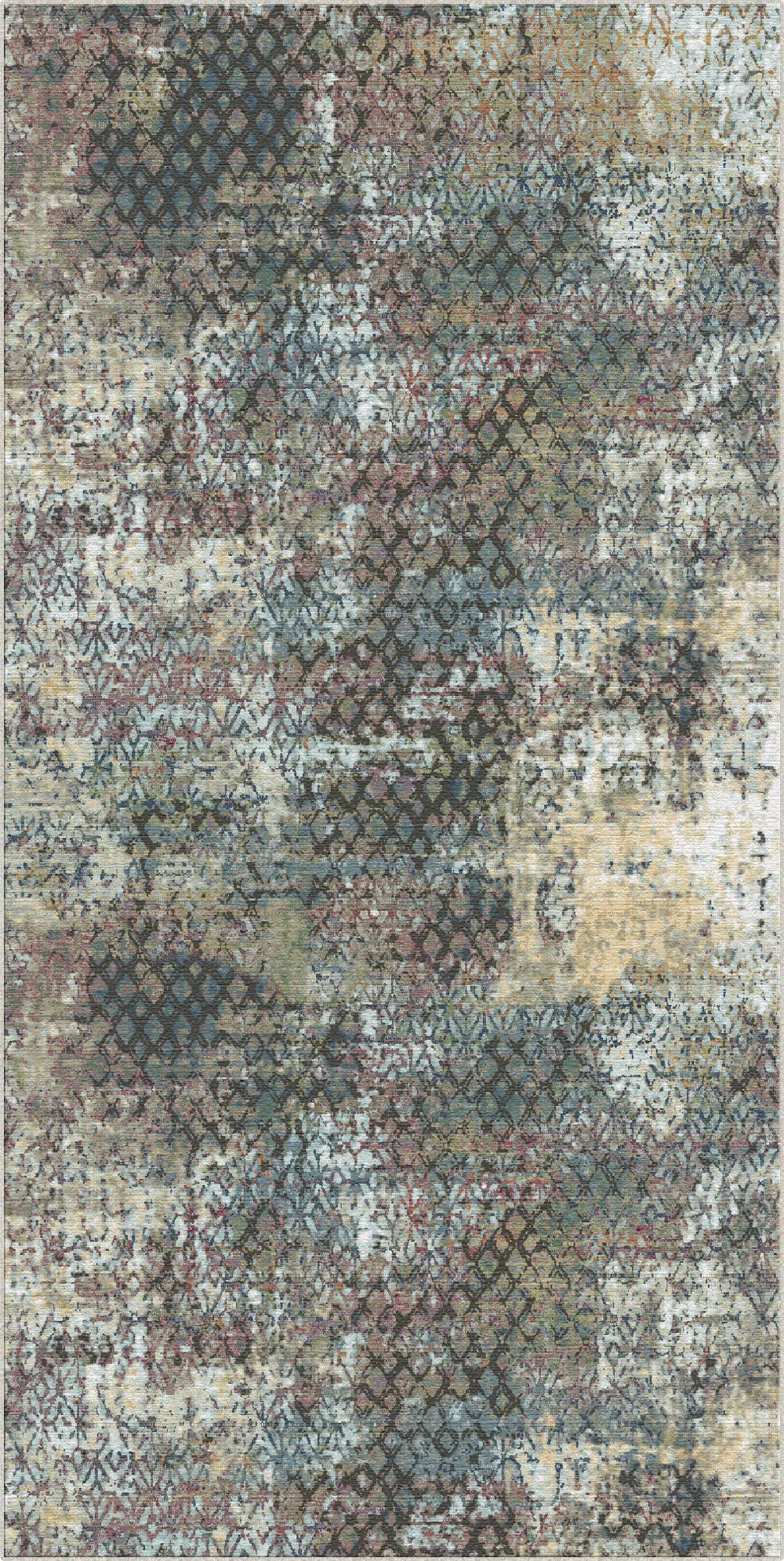 Tappeto Vintage Prugna e Grigio Anticato