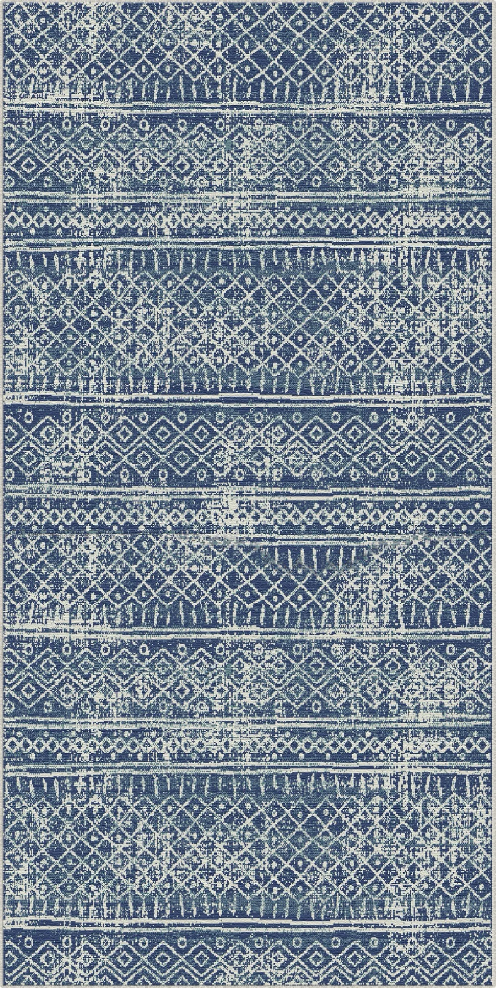 Tappeto Tribal Lavabile Indigo Horizon