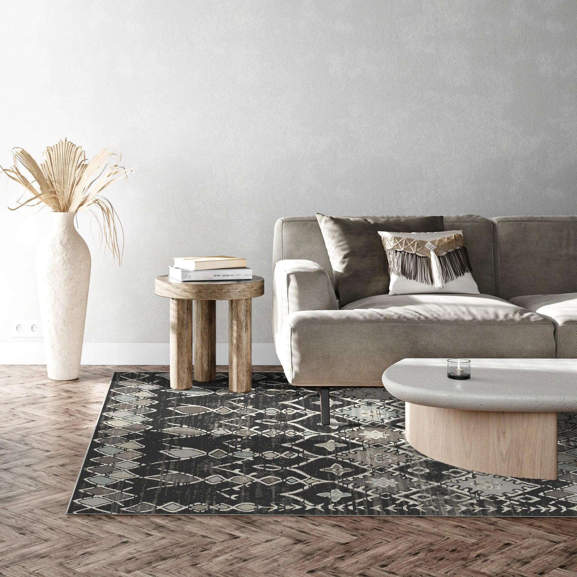 Mayan Night Tribal Washable Rug