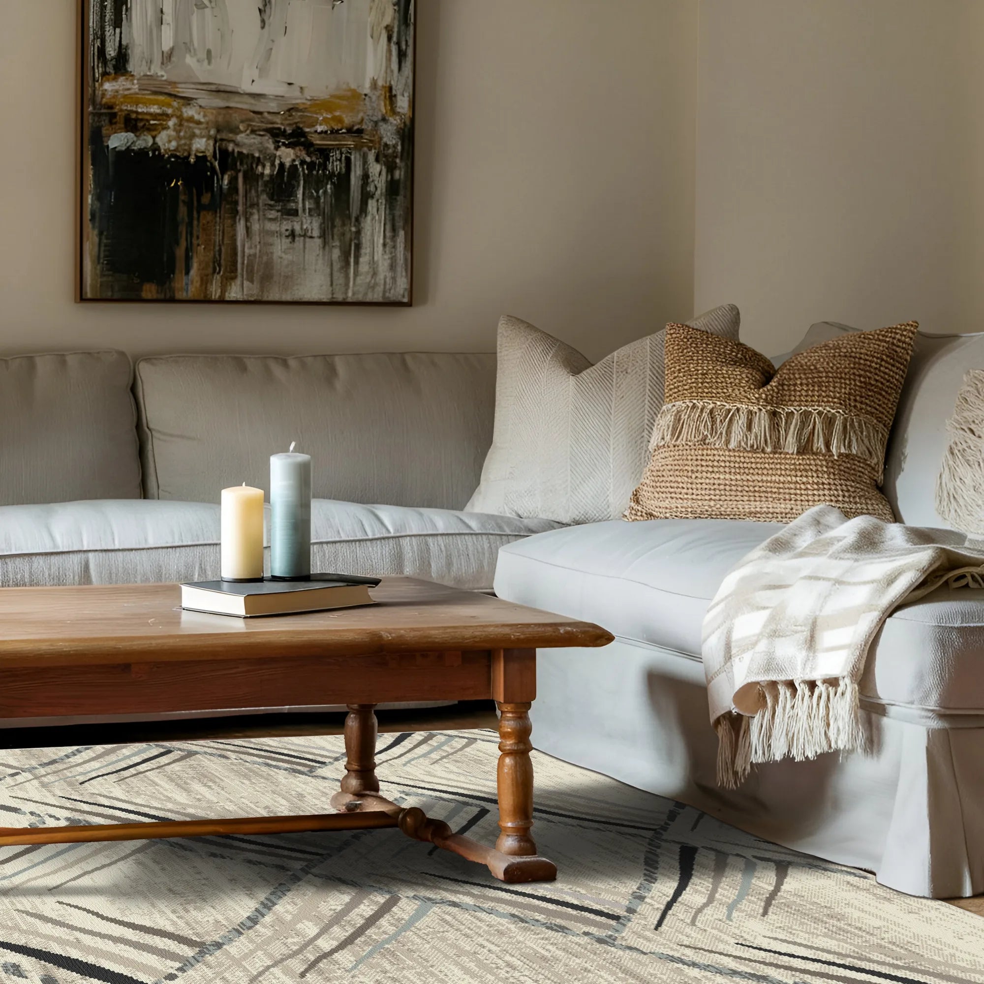 Aspen Sketch Geometric Washable Rug