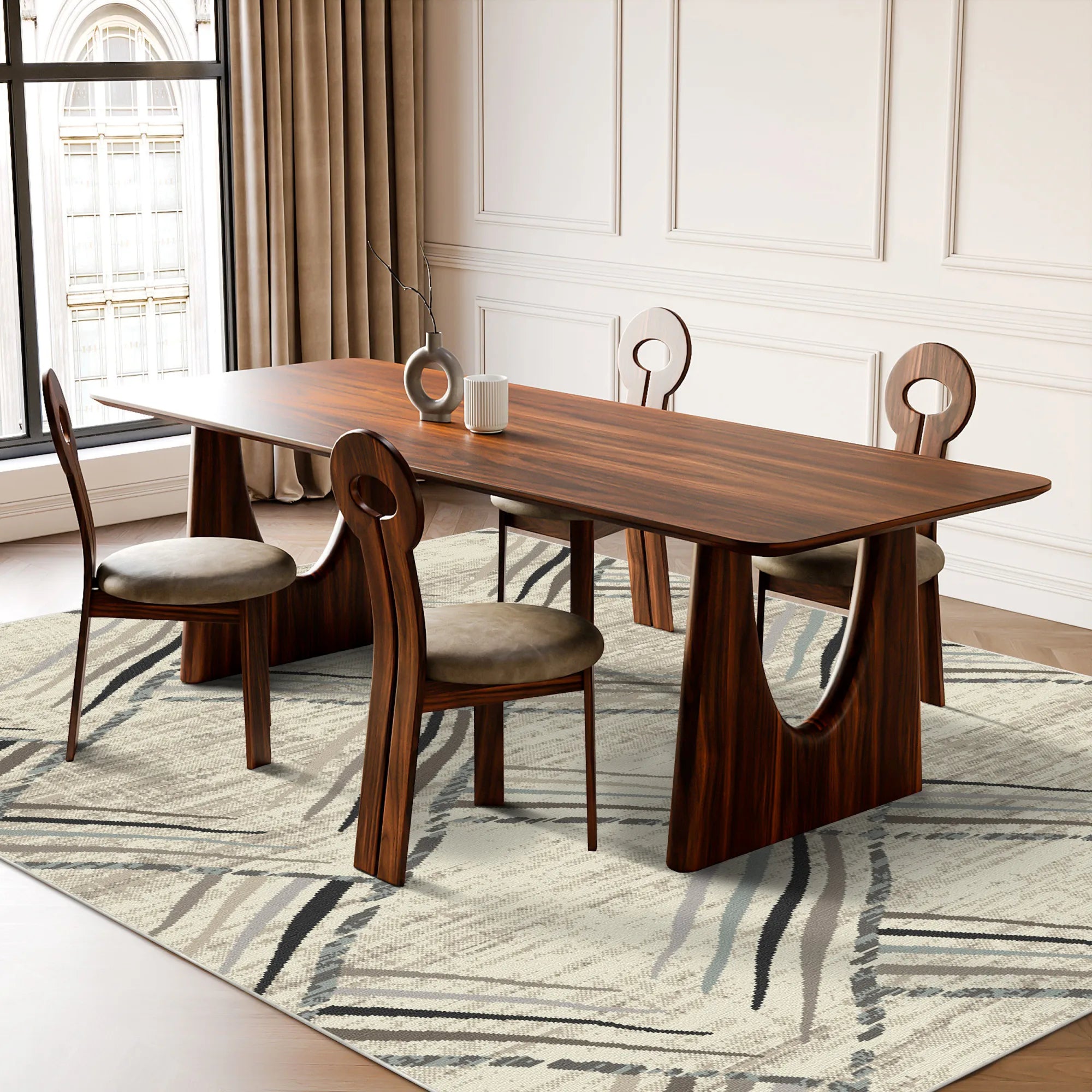 Aspen Sketch Geometric Washable Rug