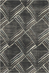 Graphite Sketch Geometric Washable Rug Anthracite